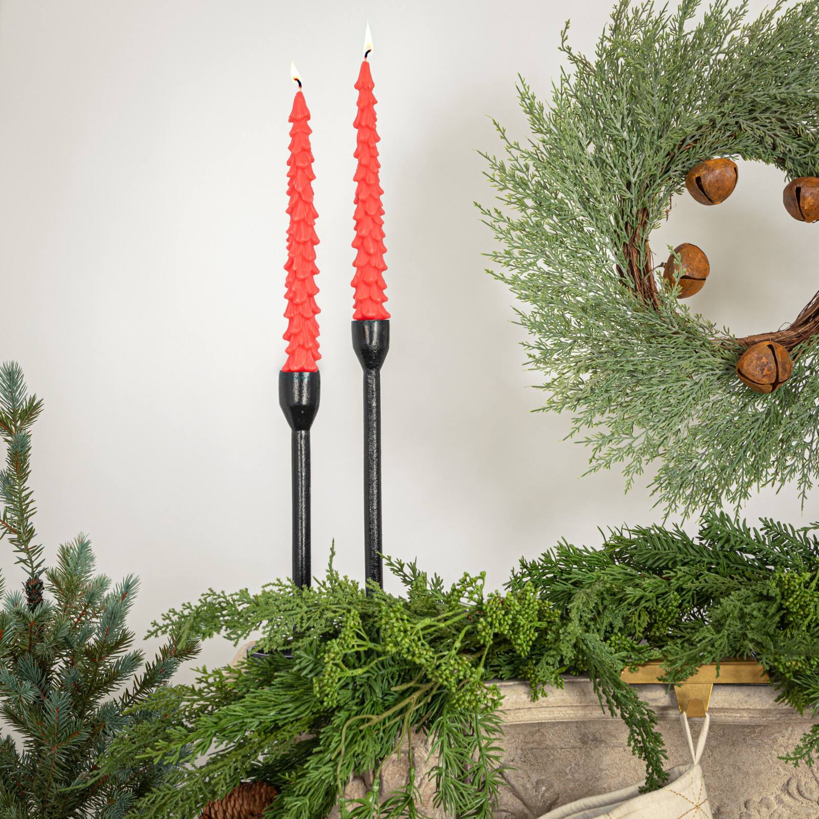 Hello Honey 10" Watermelon Unscented Tree Shaped Taper Candles, 2ct.