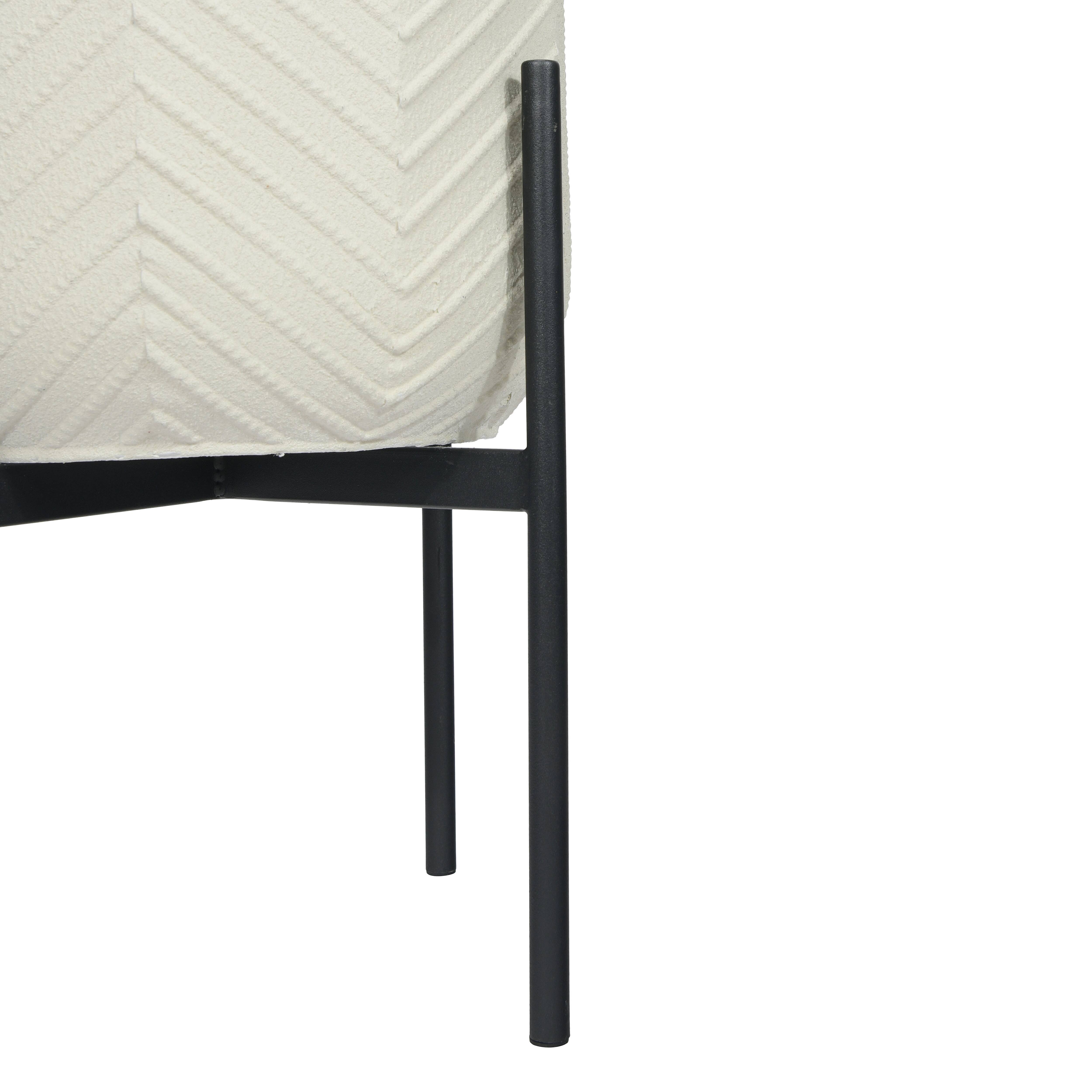 Hello Honey® 22" White with Black Metal Planter and Stand, 2ct.