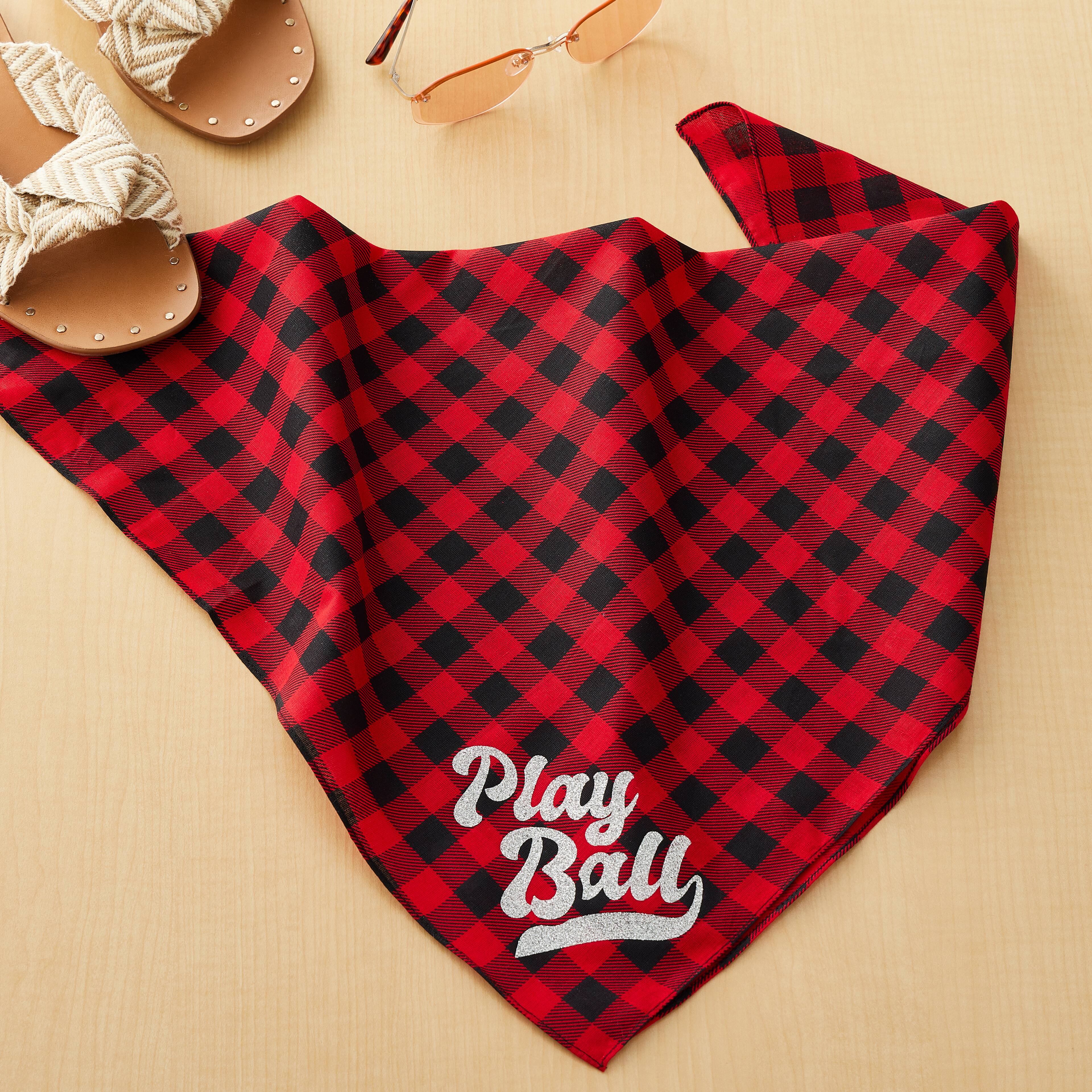 12 Pack: Red & Black Buffalo Check Bandana by Make Market®
