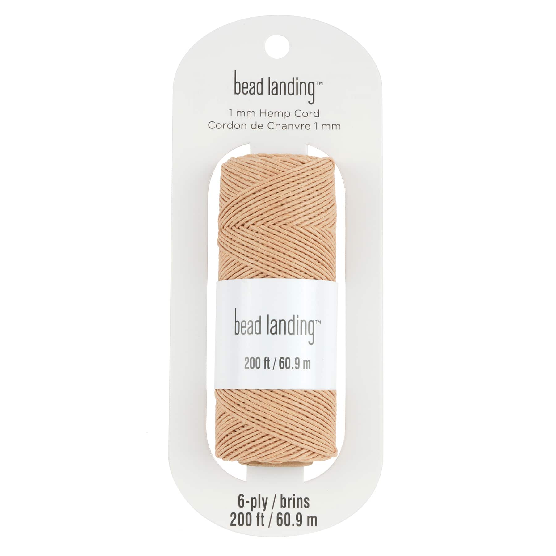 6 Pack: 1mm Tan Hemp Cord, 200ft. by Bead Landing™