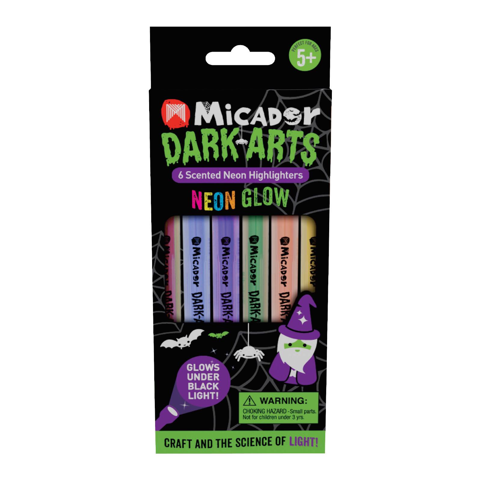 Micador® Dark Arts 6 Color Neon Glow Scented Highlighter Set