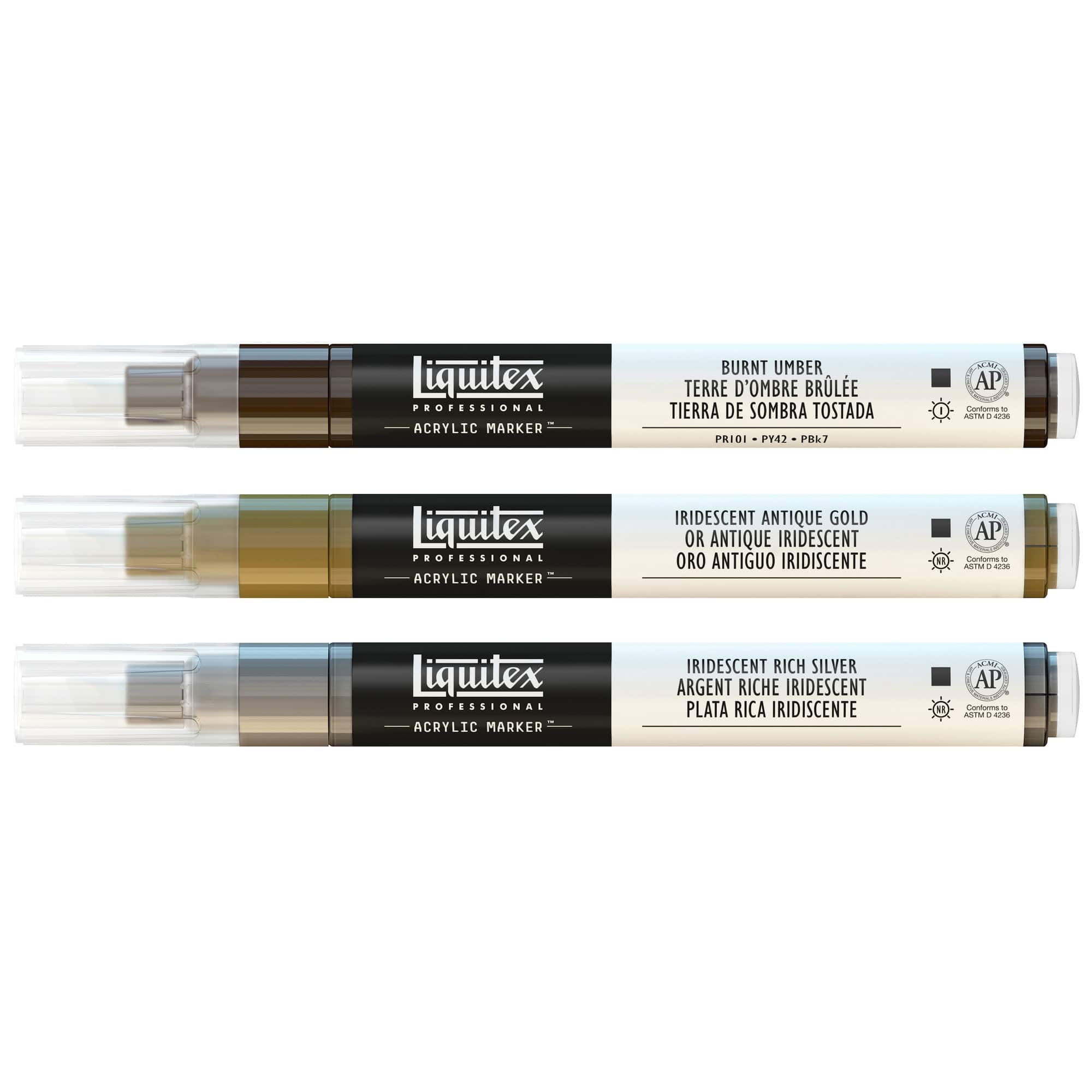 Liquitex® Fine Iridescents 3 Color Paint Marker Set