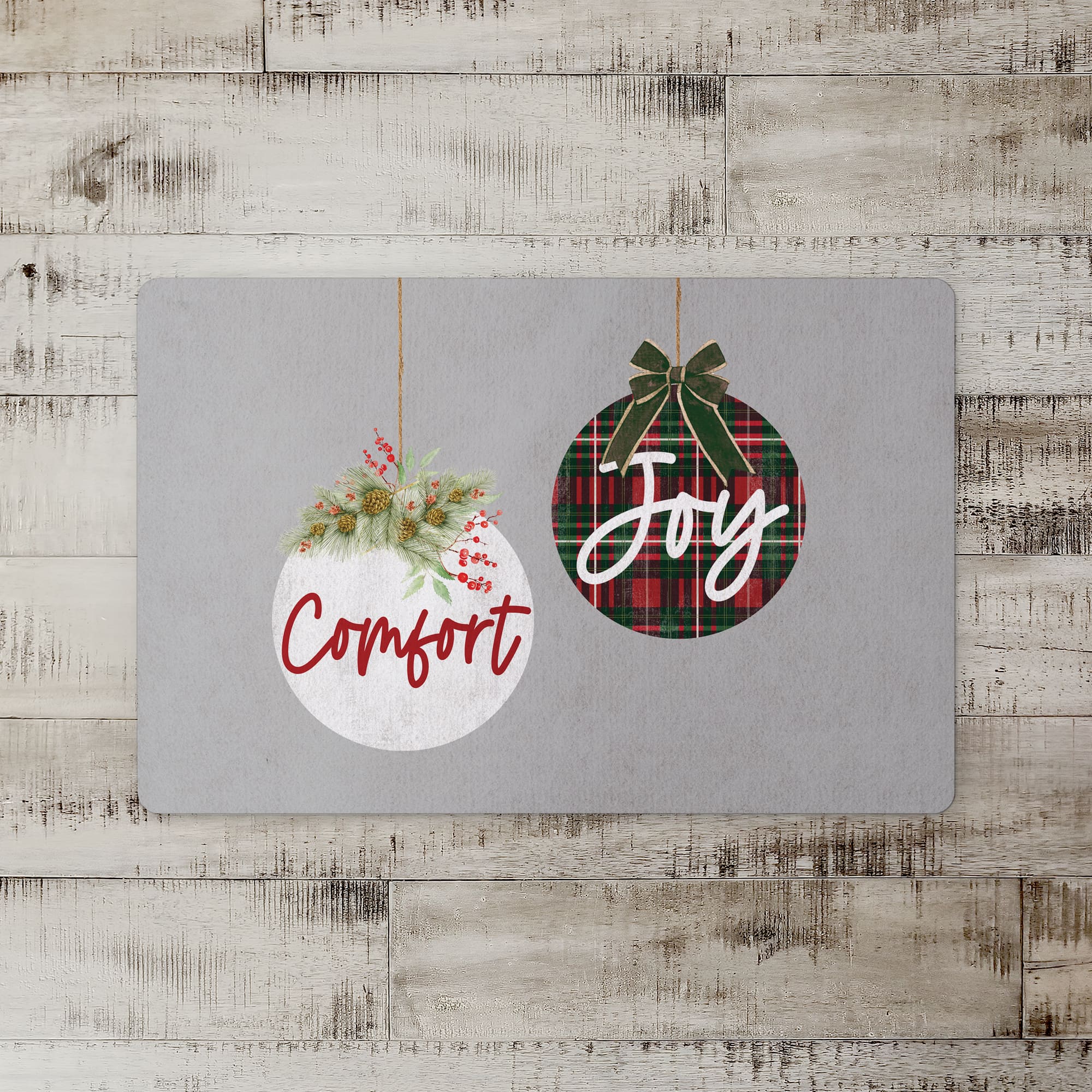 Comfort Joy Ornaments 27x18 Floor Mat