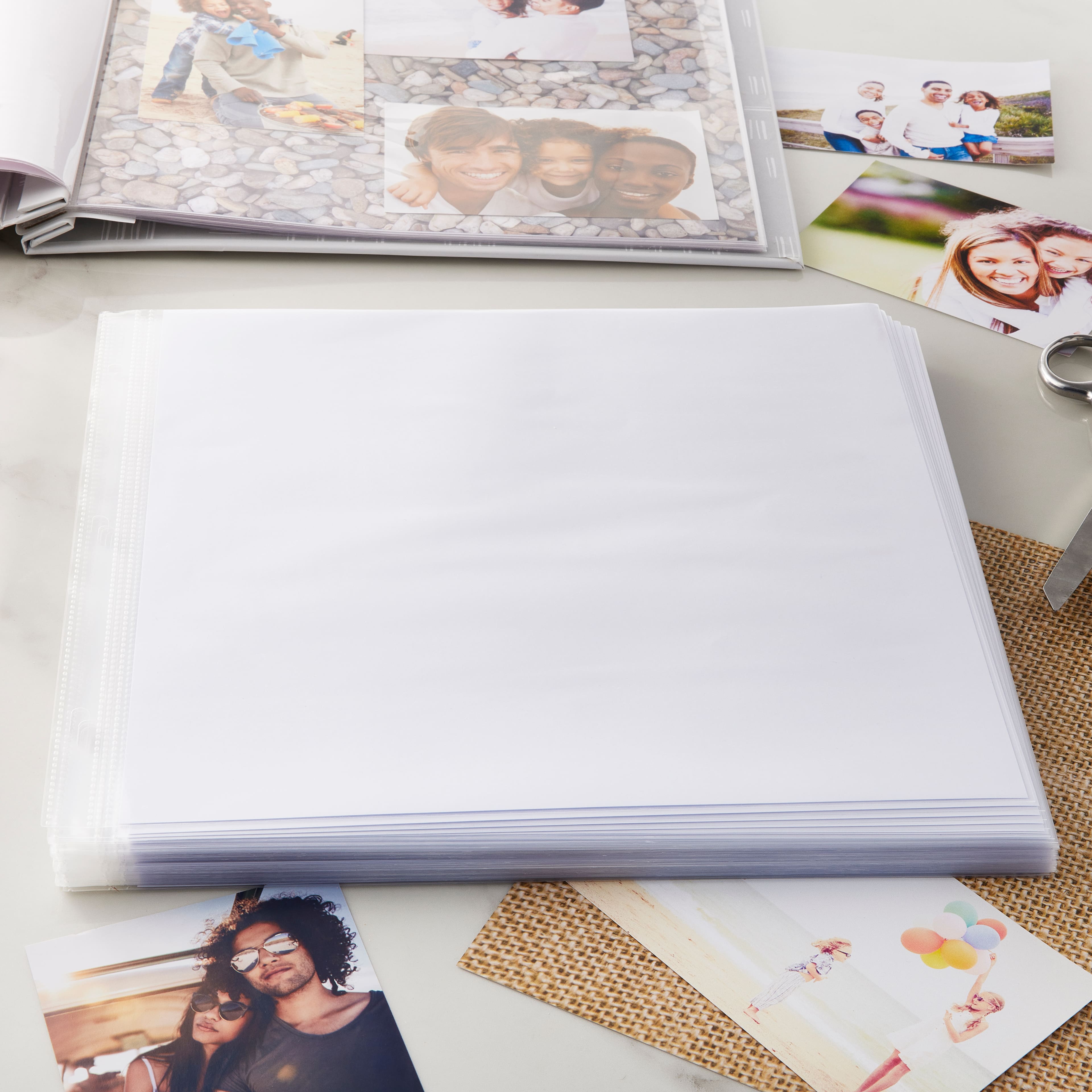 12 x 12 Scrapbook Page Refills with White Inserts