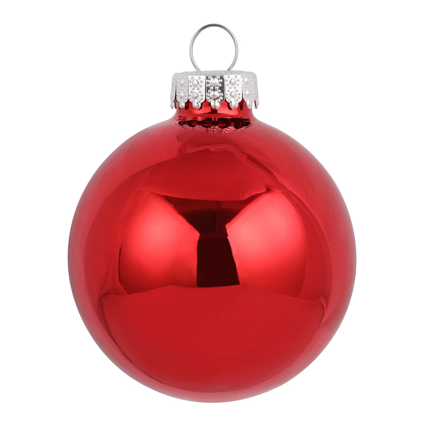 6 Pack 2.5&#x22; Red Shiny Glass Ball Ornaments by Ashland&#xAE;