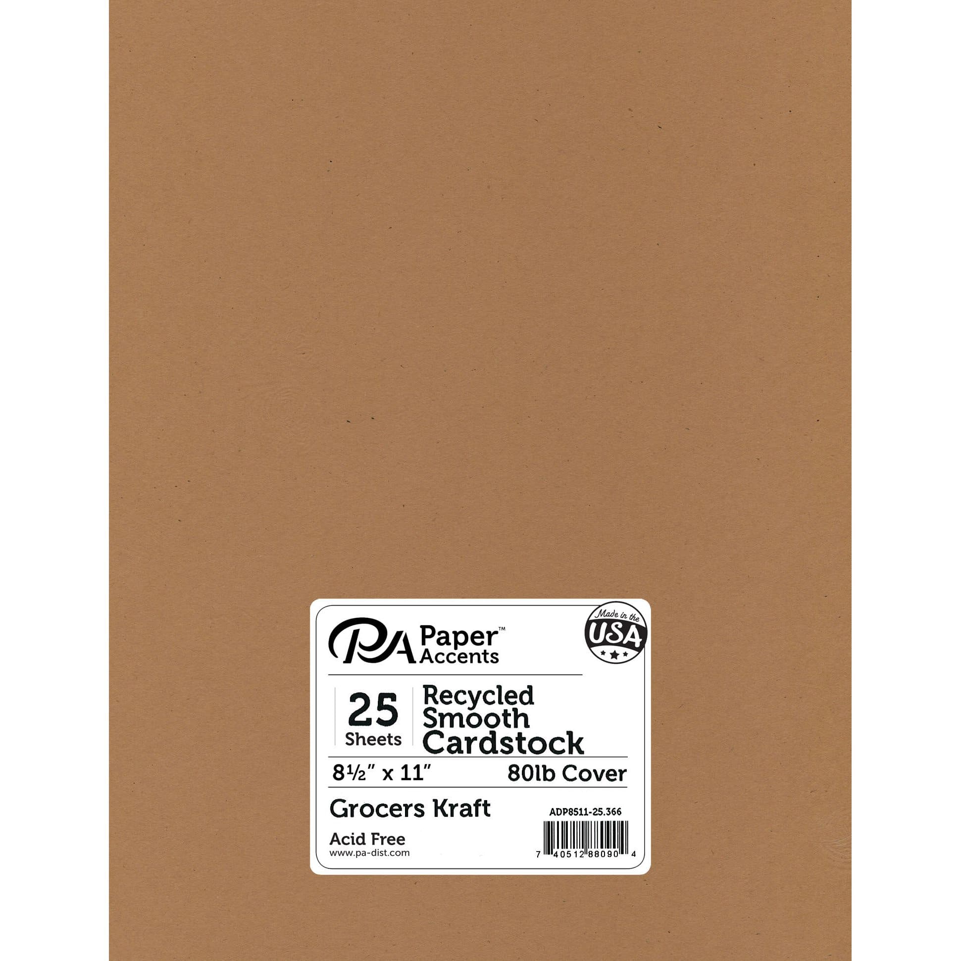 PA Paper&#x2122; Accents 8.5&#x22; x 11&#x22; Recycled Smooth Cardstock, 25 Sheets