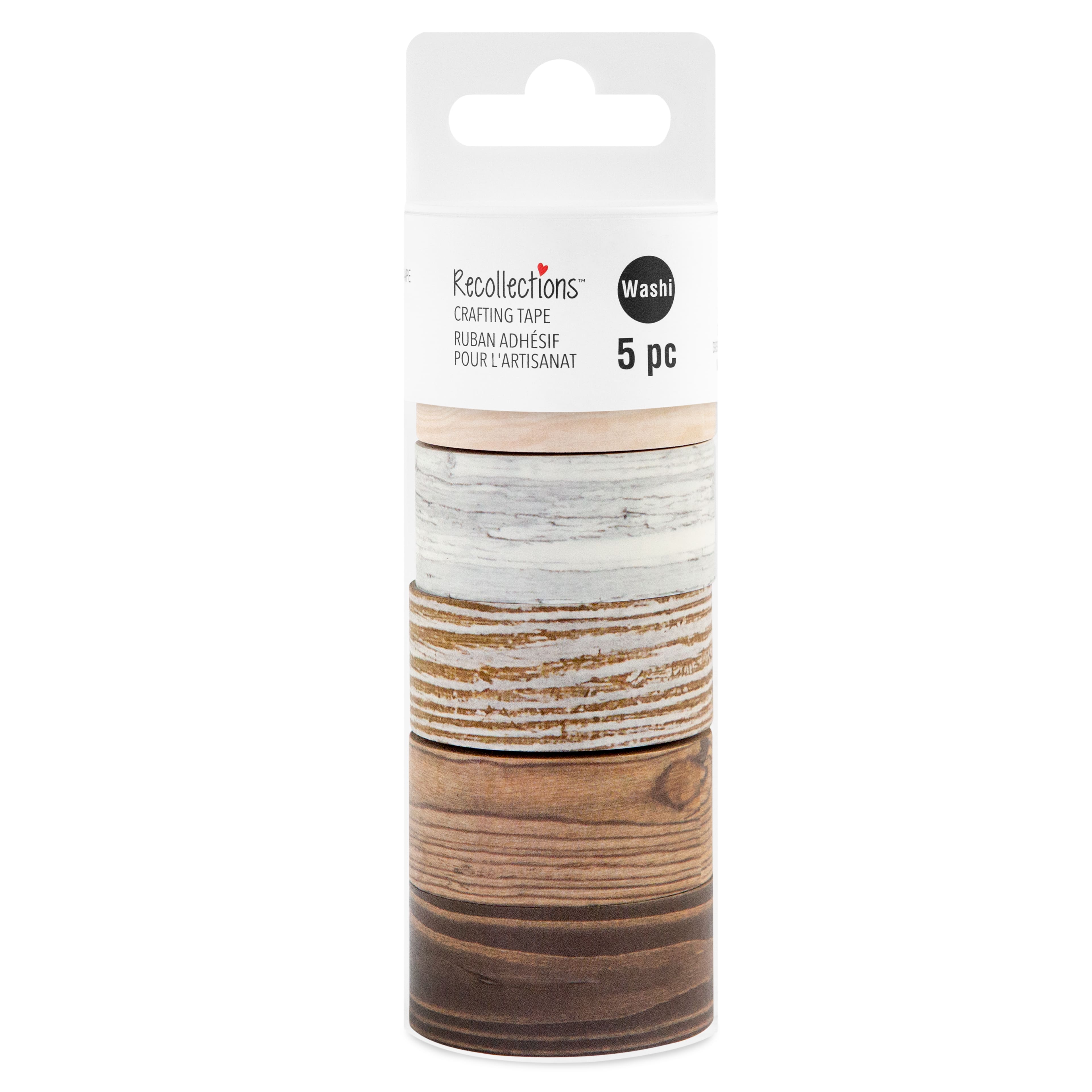 12 Packs: 5 ct. (60 total) Wood Grain Crafting Washi Tape by Recollections™