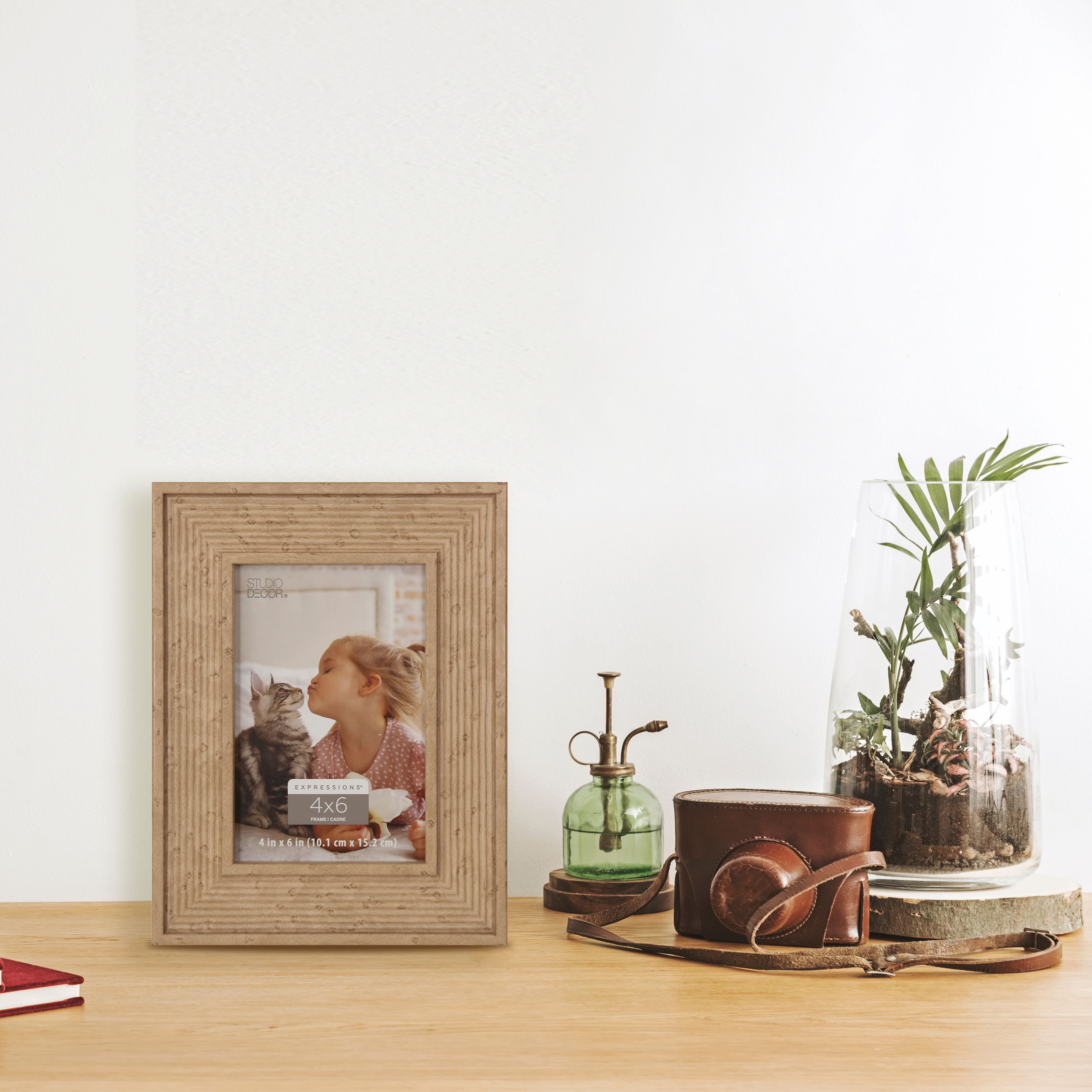 Expressions&#x2122; 4&#x22; x 6&#x22; Tan Ribbed Frame by Studio D&#xE9;cor&#xAE;