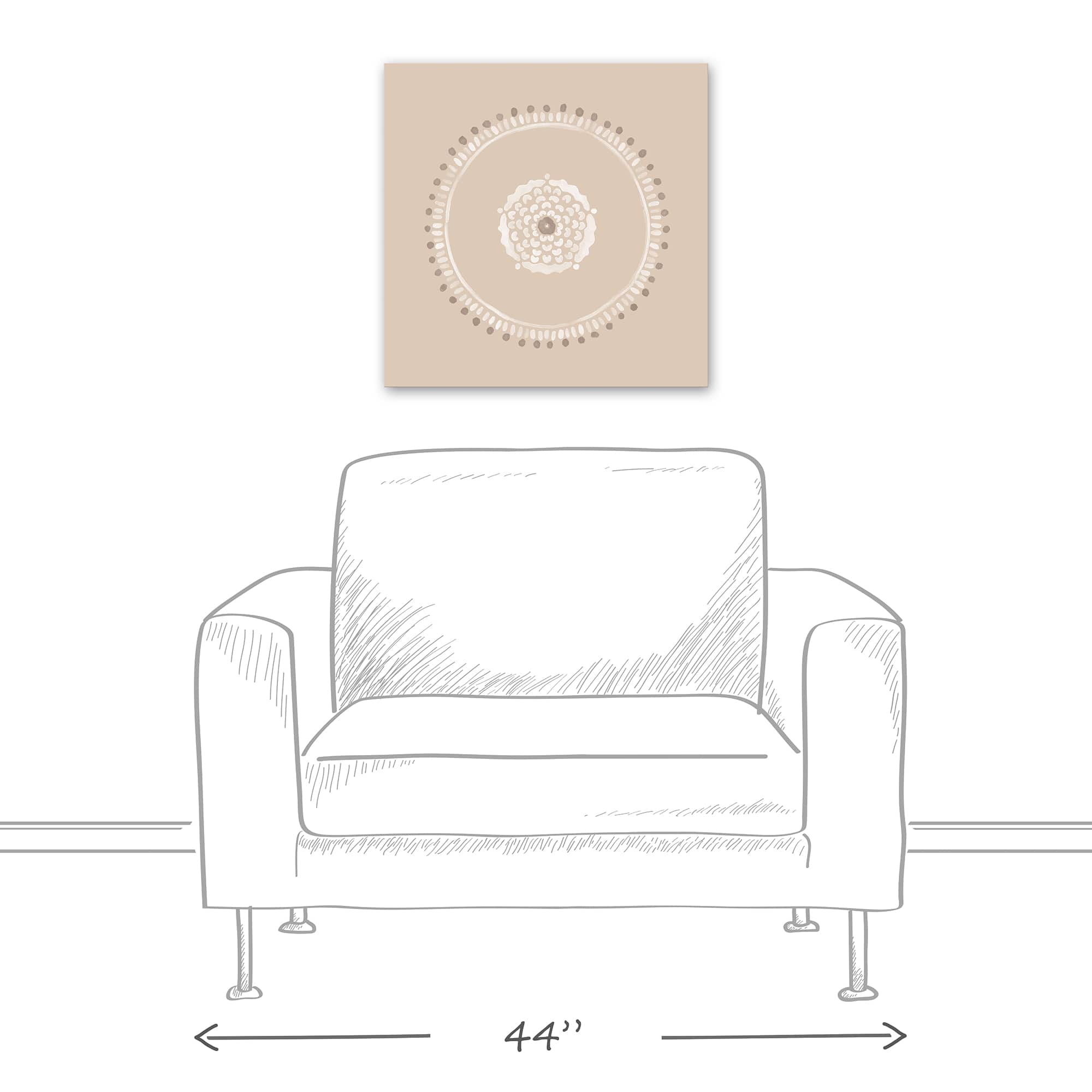 Neutral Medallion Dots 20" x 20" Canvas Wall Art