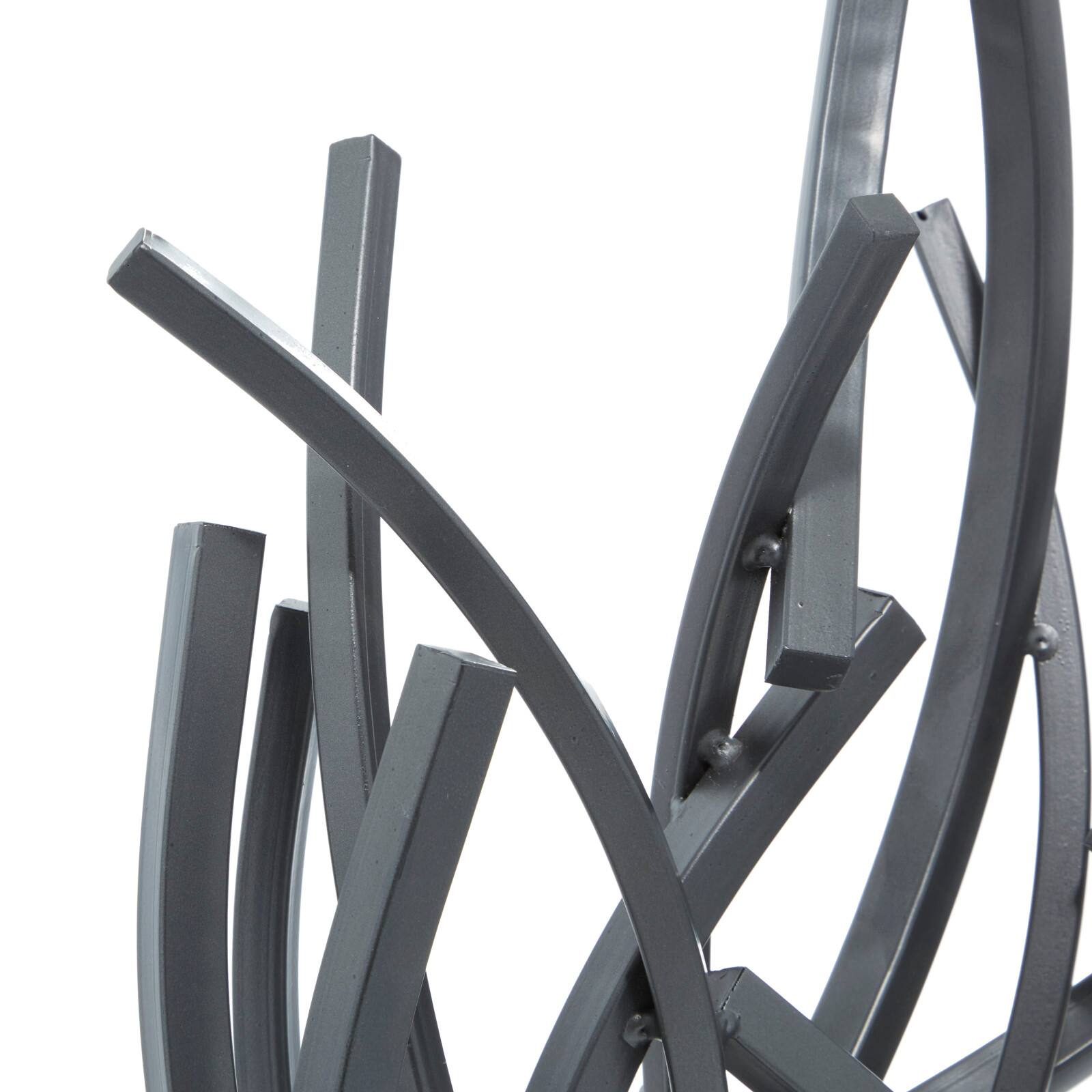 23&#x22; Gray Metal Abstract Sculpture
