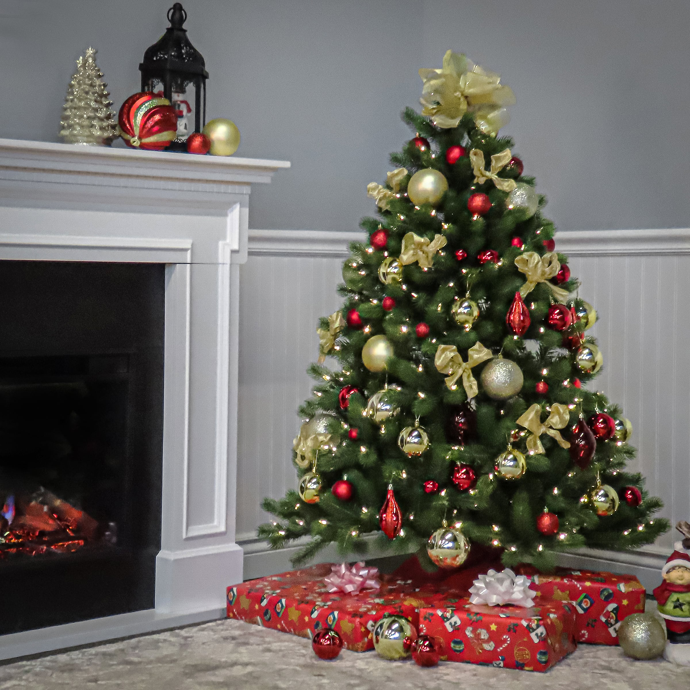 4.5ft. Pre-Lit Downswept Douglas&#xAE; Fir Artificial Christmas Tree, Dual Color&#xAE; LED Lights