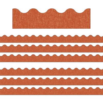 Carson Dellosa® Let's Explore Terracotta Linen Scalloped Border, 234ft ...