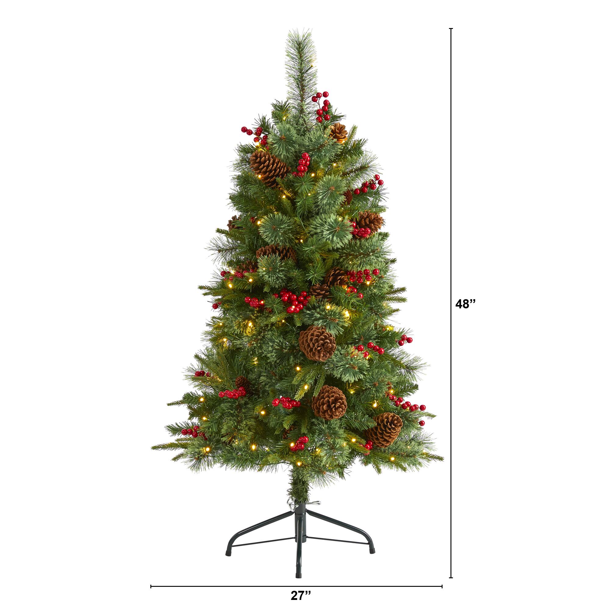 4ft. Pre-Lit Norway Mixed Pine Artificial Christmas Tree, Clear LED Lights