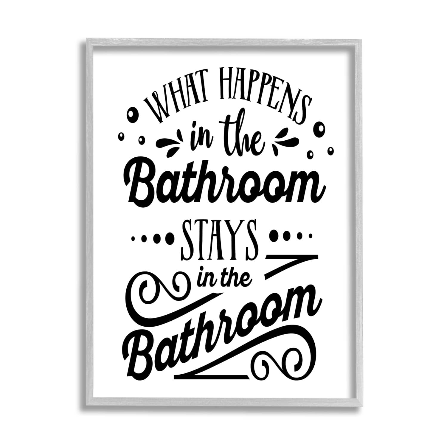 Stupell Industries What Happens In Bathroom Silly Decorated Typography Framed Giclee Art