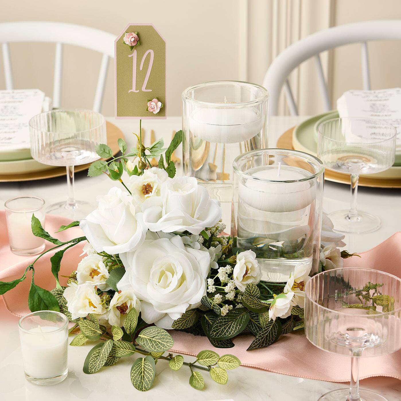 Wedding Table Number Floral Arrangement