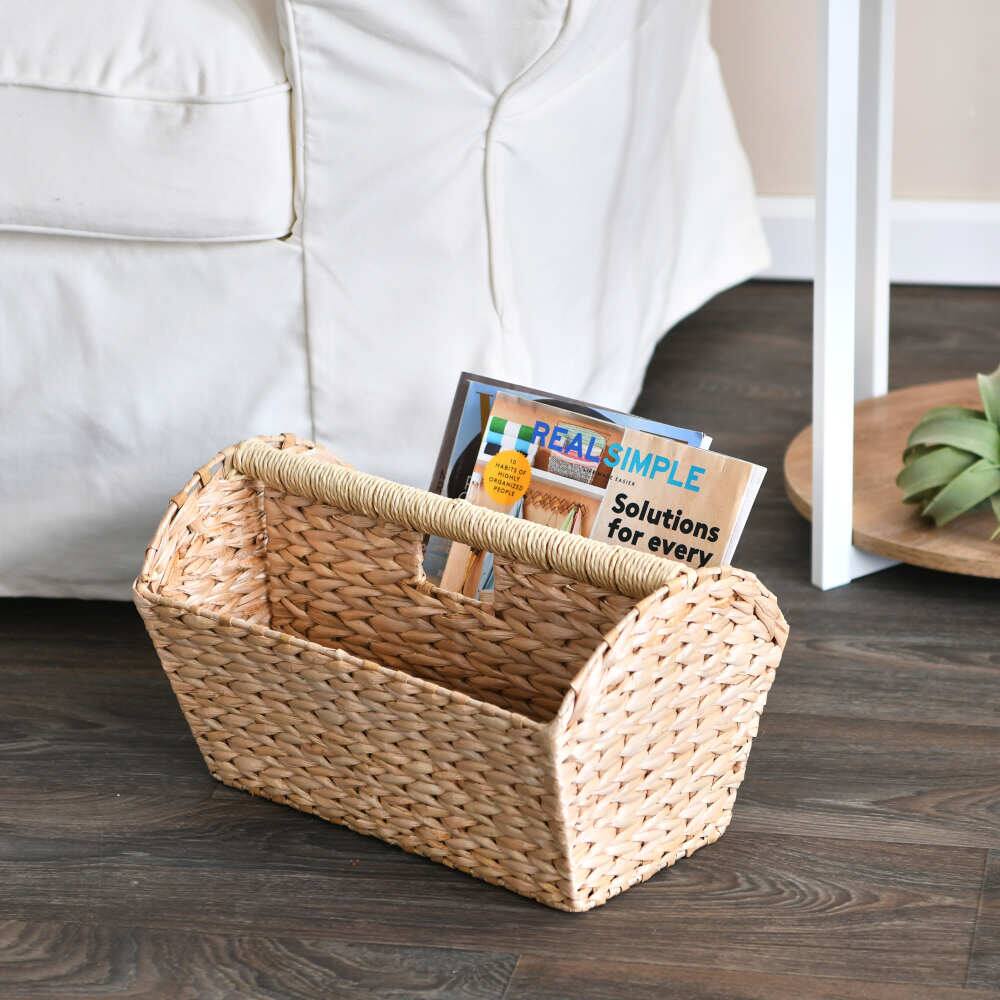 Household Essentials 16" Wide Cattail Woven Magazine Rack