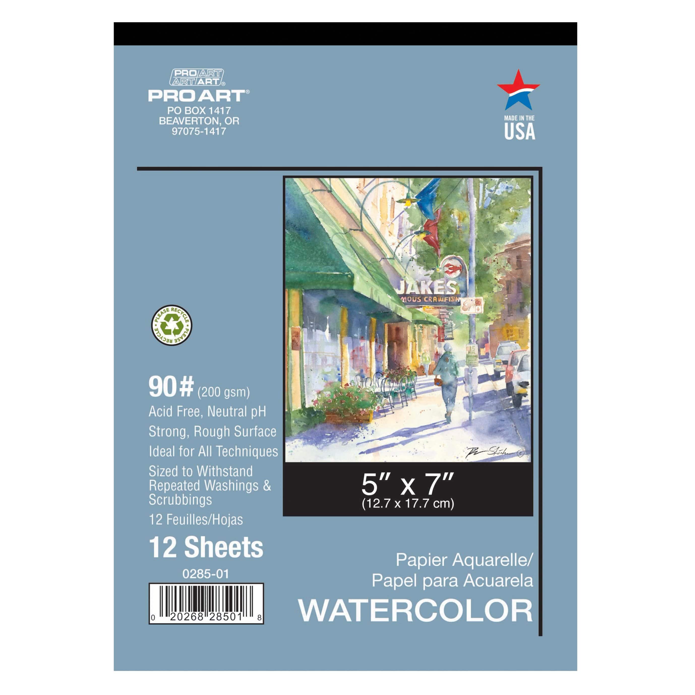 Pro Art® 90lb. Watercolor Paper Pad, 5 x 7