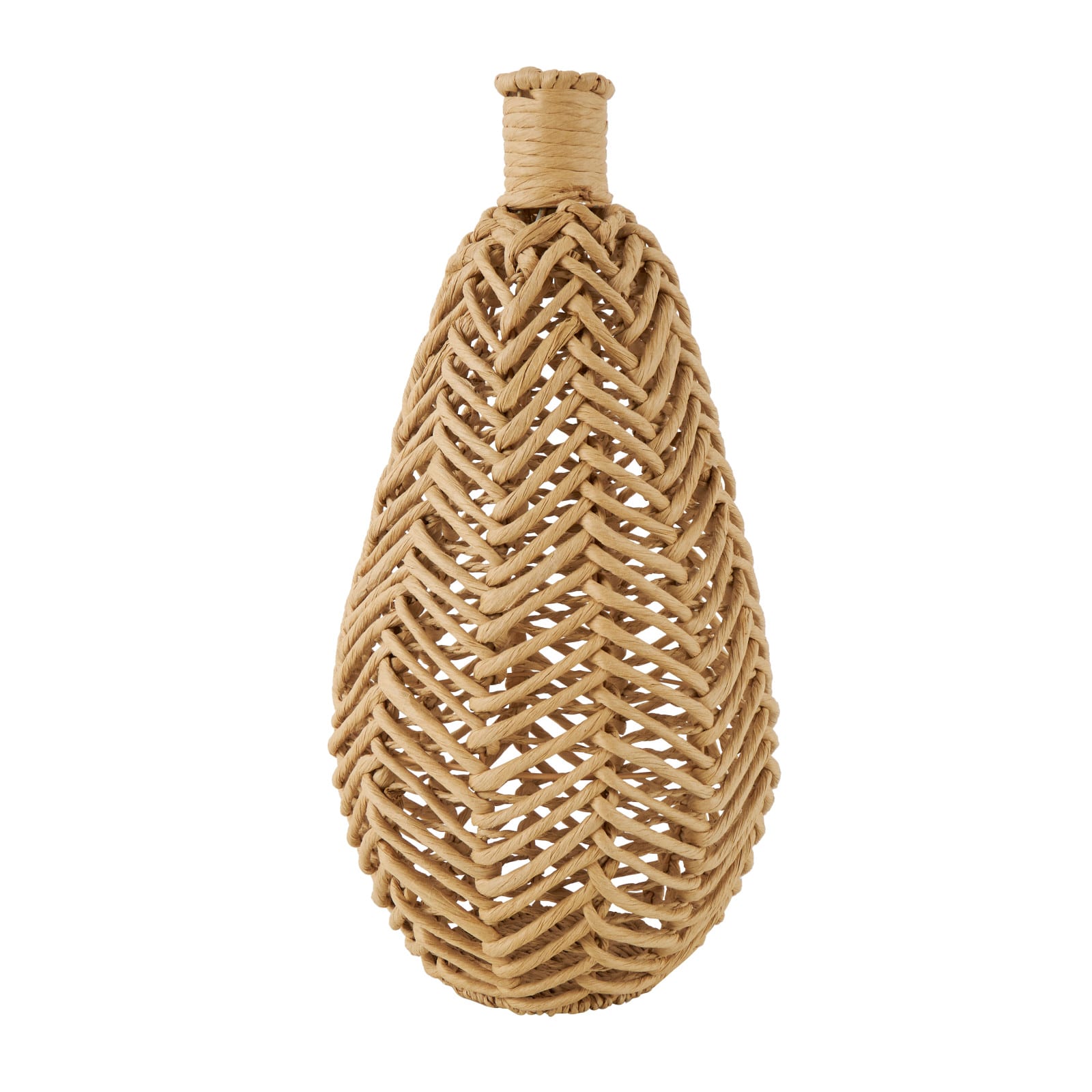 17&#x22; Brown Seagrass Handmade Woven Vase