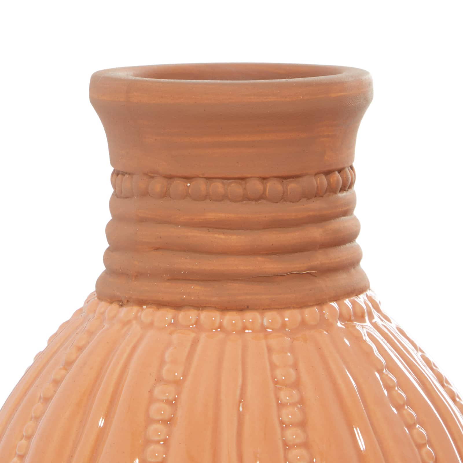 Peach Colored Ceramic Modern Vase Set