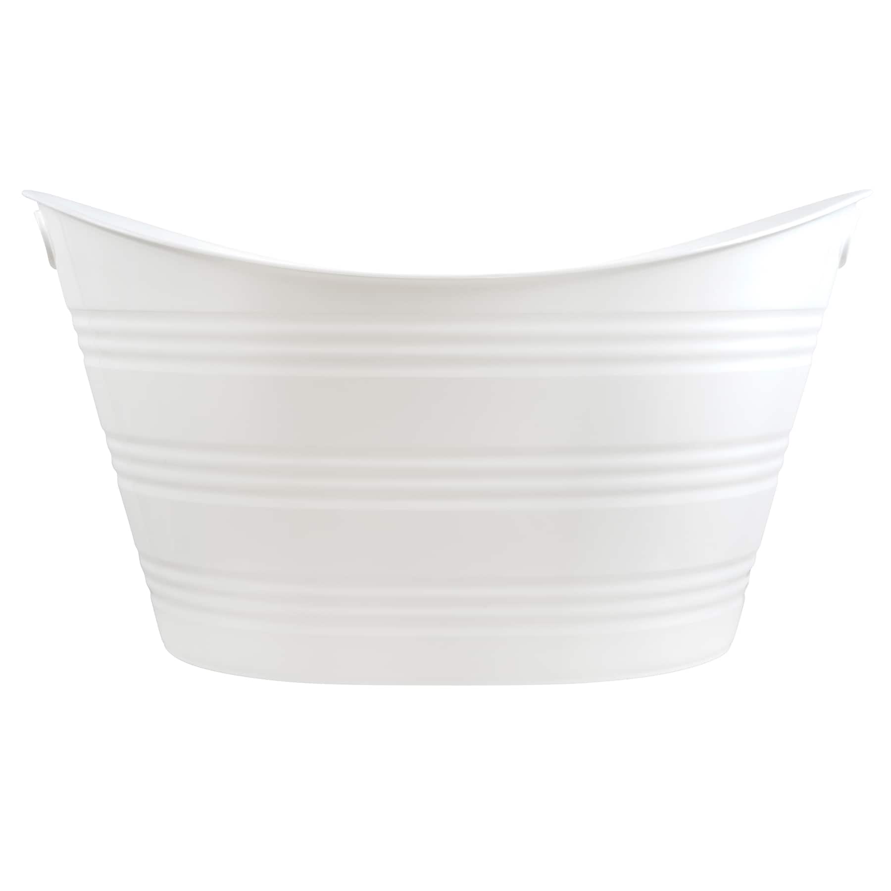 6 Pack: White Oval Plastic Tub by Celebrate It&#x2122;