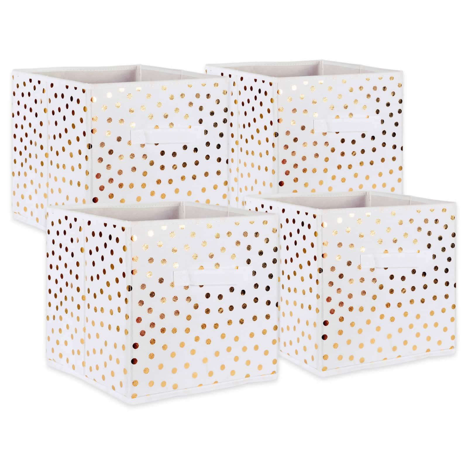 DII® 11" Nonwoven Polyester Small Dots Storage Cubes, 4ct.