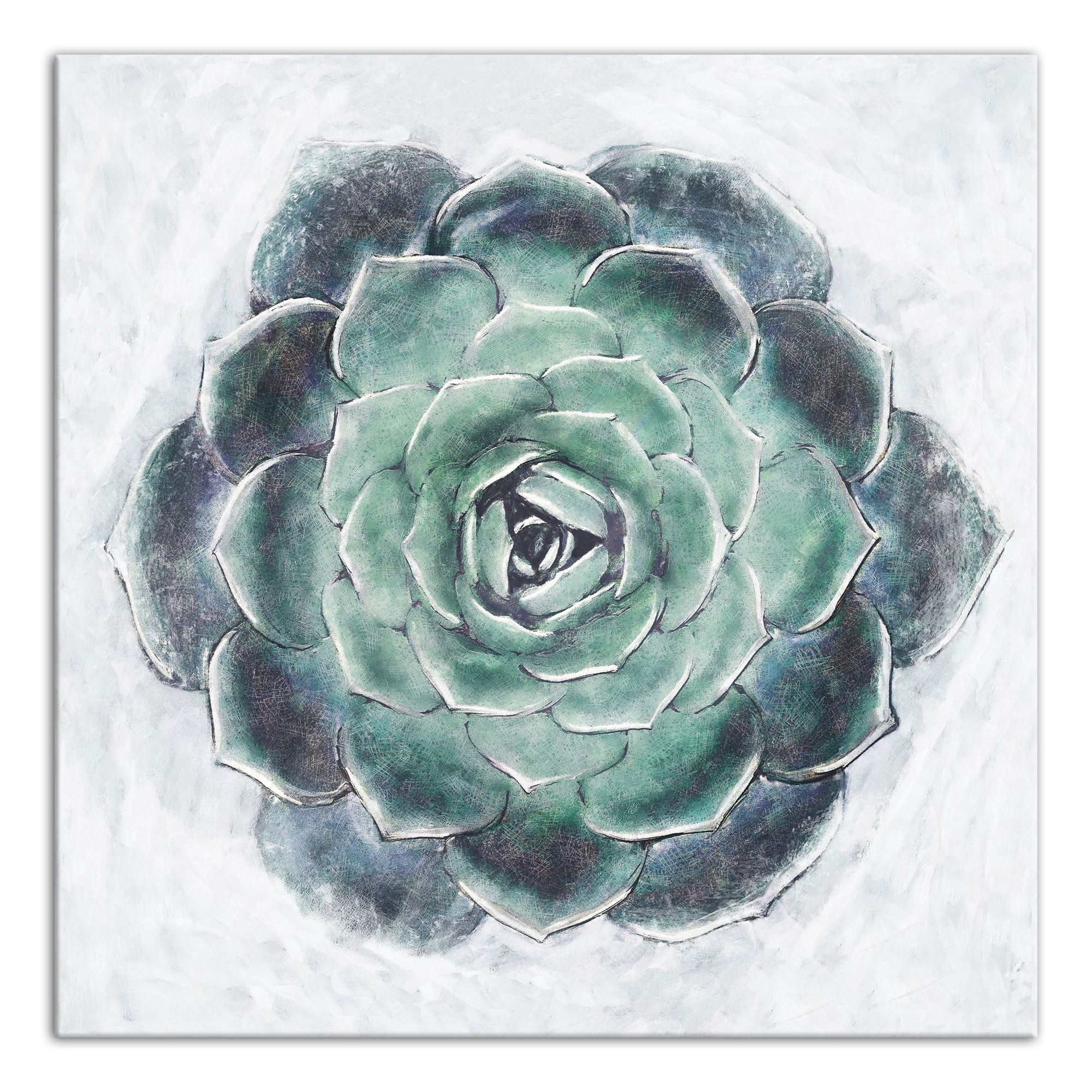 Round Succulent 20" x 20" Canvas Wall Art
