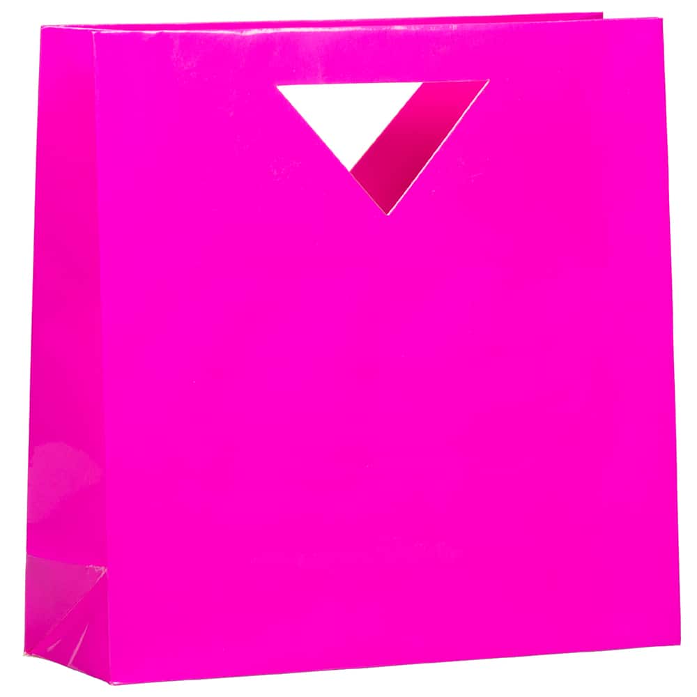 JAM Paper Medium Glossy Gift Bags with Triangle Handle, 3ct.