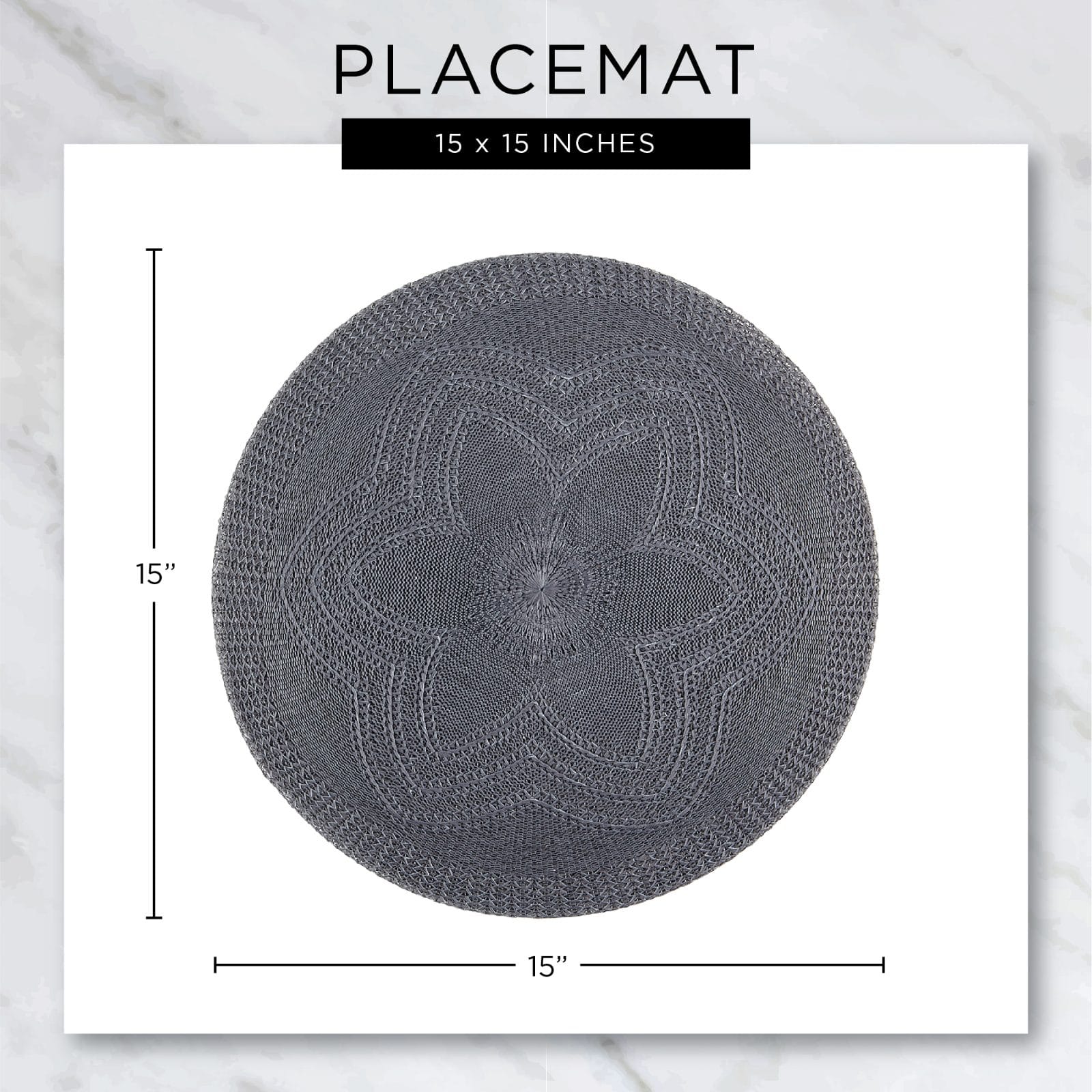 DII® 15" Round Natural Dahlia Woven Placemat Set, 6ct.