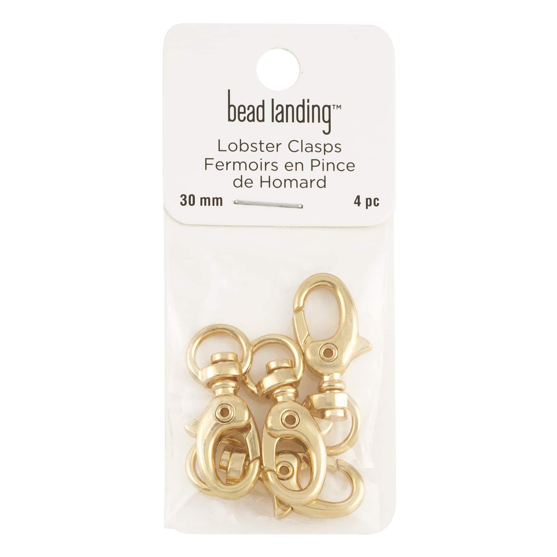 12 Packs: 4 ct. (48 total) 30mm Gold Lobster Clasps by Bead Landing™
