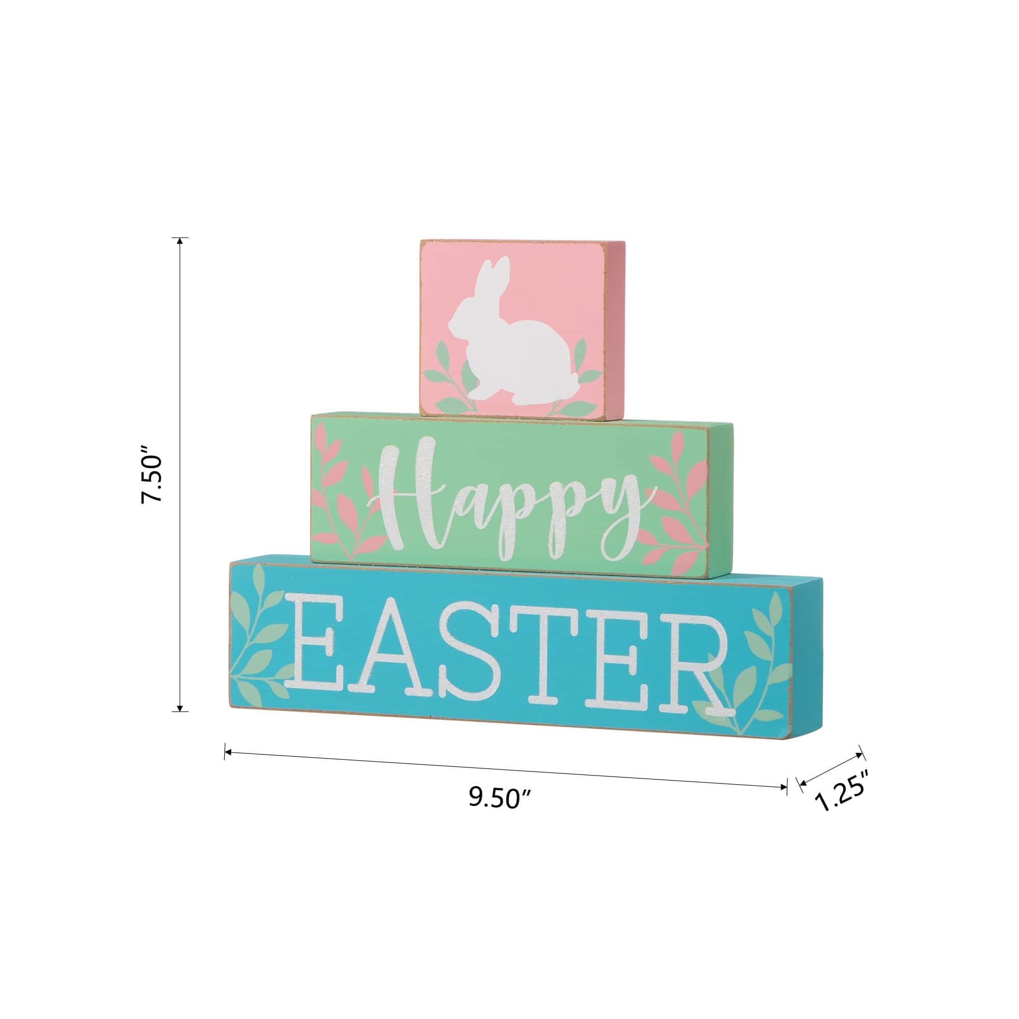 Glitzhome® 9.5" Wooden Easter Block Table Décor