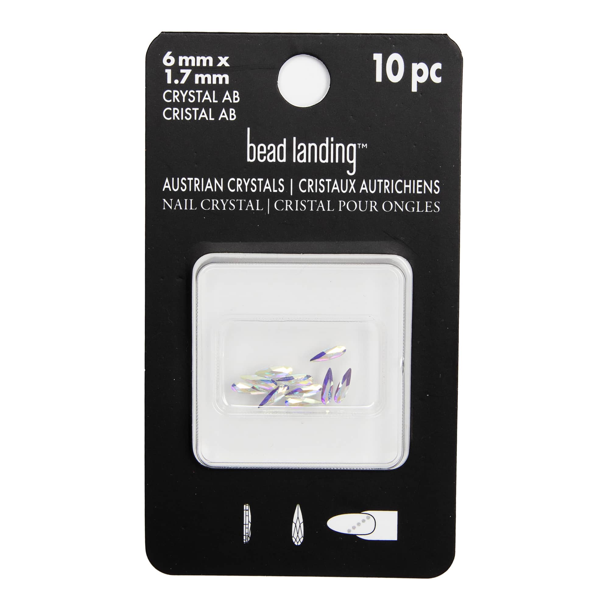 6mm Crystal AB Raindrop Glue-On Austrian Crystals by Bead Landing™, 10ct.