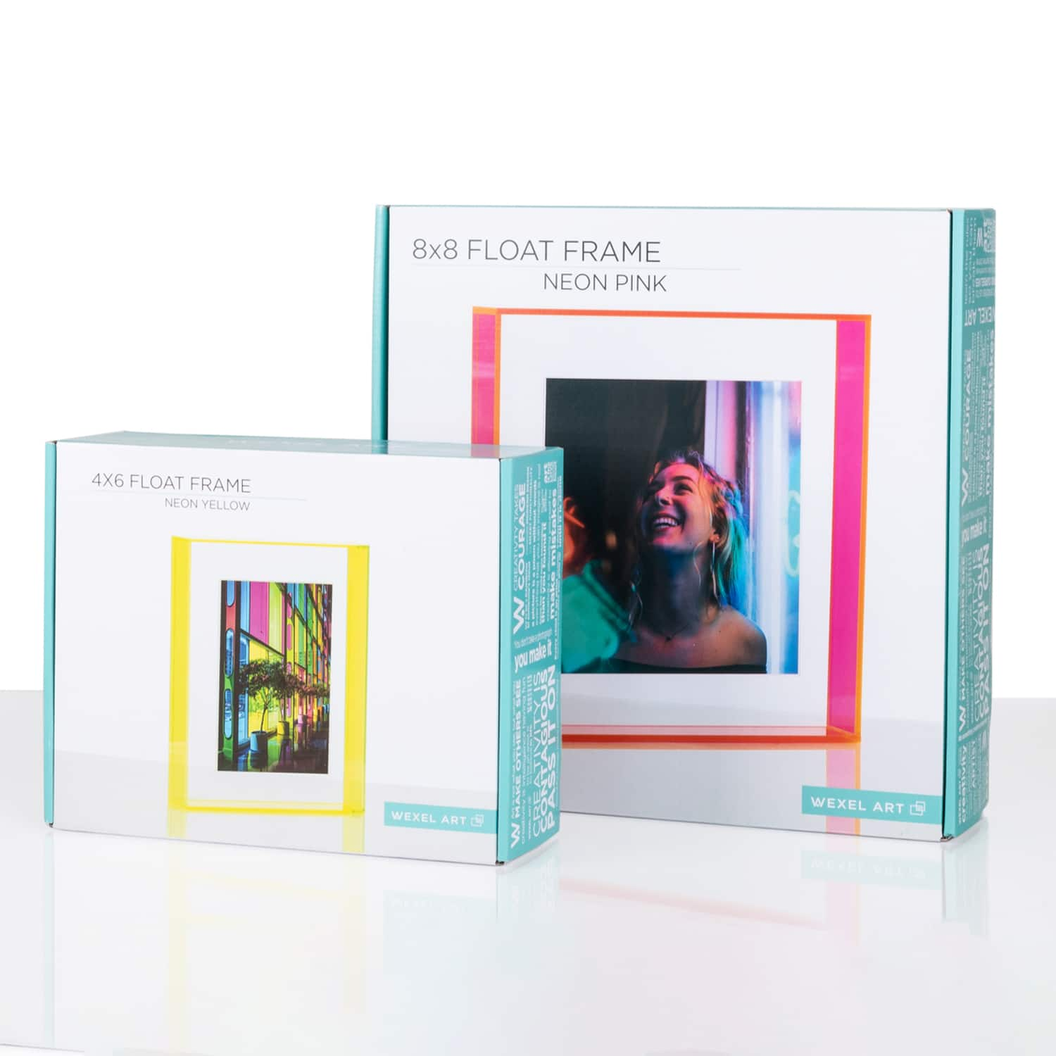 Wexel Art Neon Yellow Float Frame with Magnetic Photo Holder