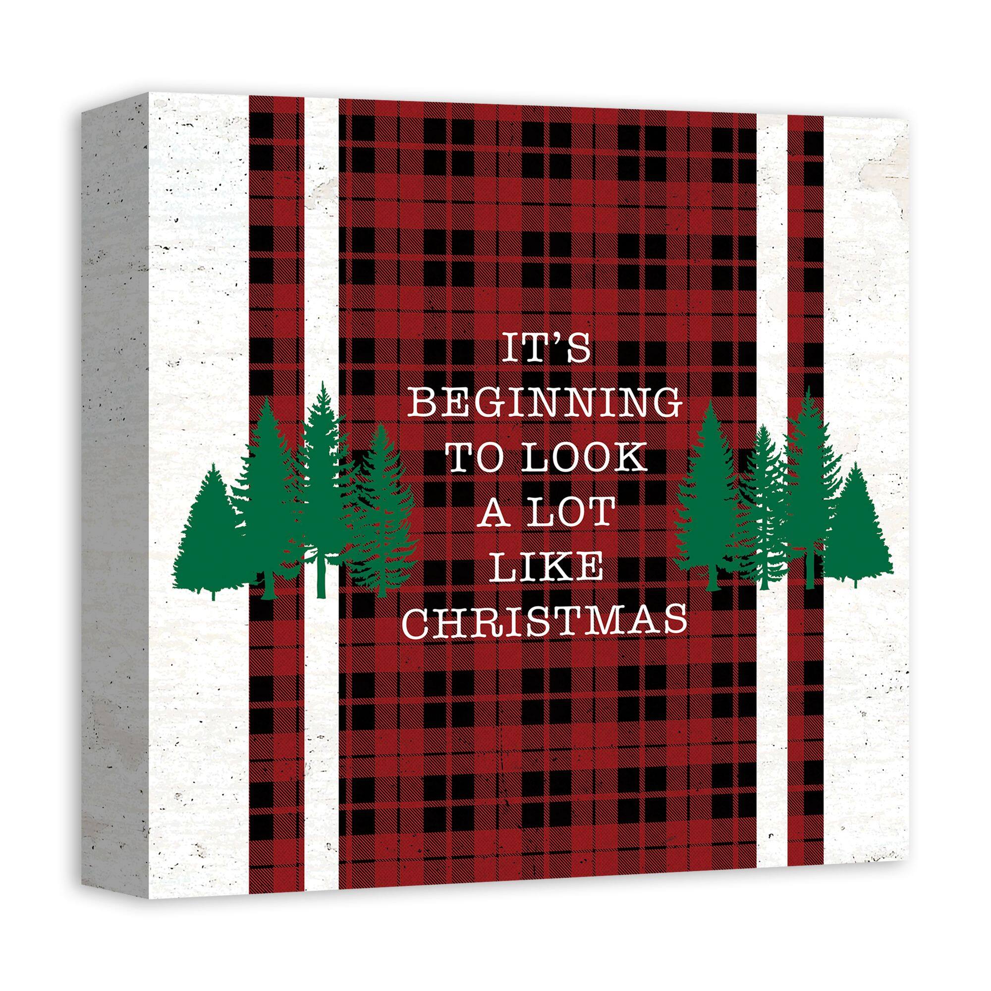 Looks Like Christmas Plaid Canvas Wall Art