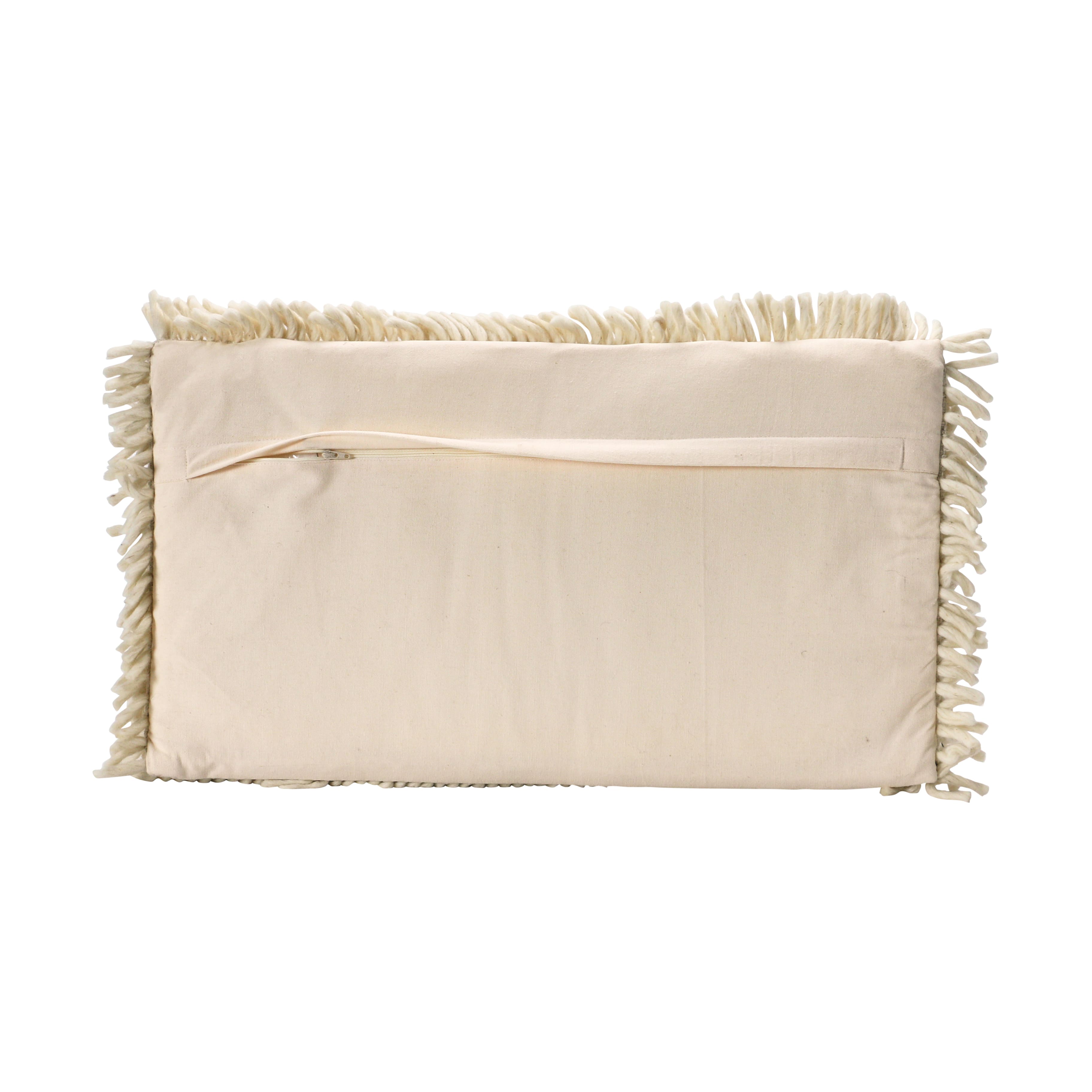 Black &#x26; Cream Love Shag Lumbar Pillow