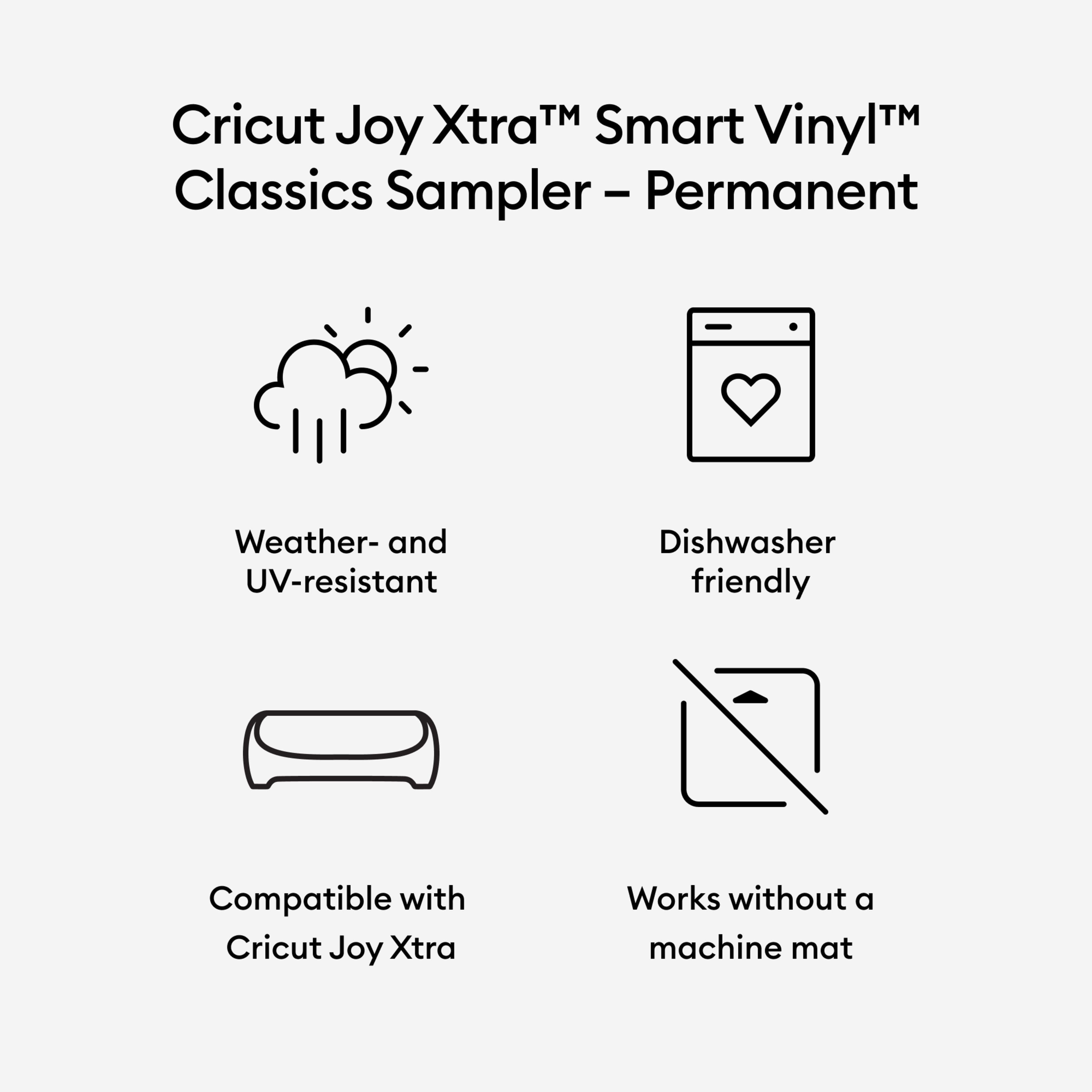 Cricut Joy Xtra&#x2122; Permanent Smart Vinyl&#x2122; Classics Sampler