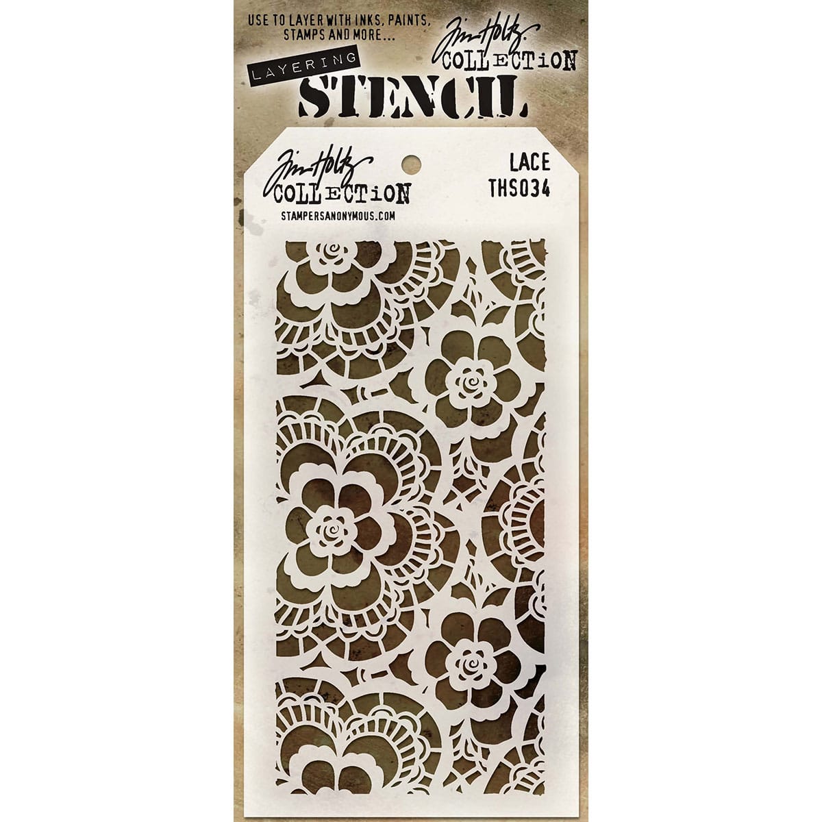 Stampers Anonymous Tim Holtz® Lace Layered Stencil, 4 x 8.5