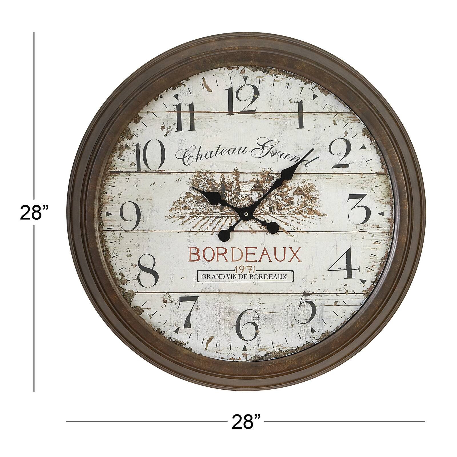Brown Vintage Metal Wall Clock
