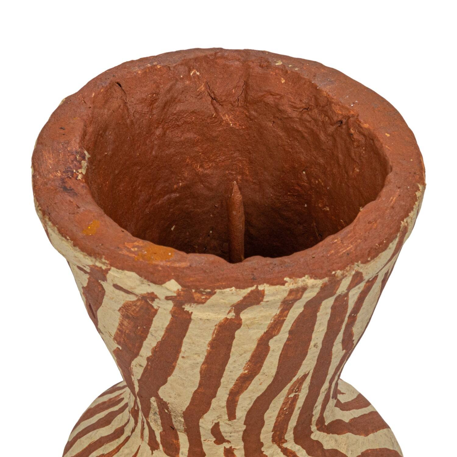 Hello Honey® 5" Round Decorative Hand-Painted Paper Mache Taper Holder