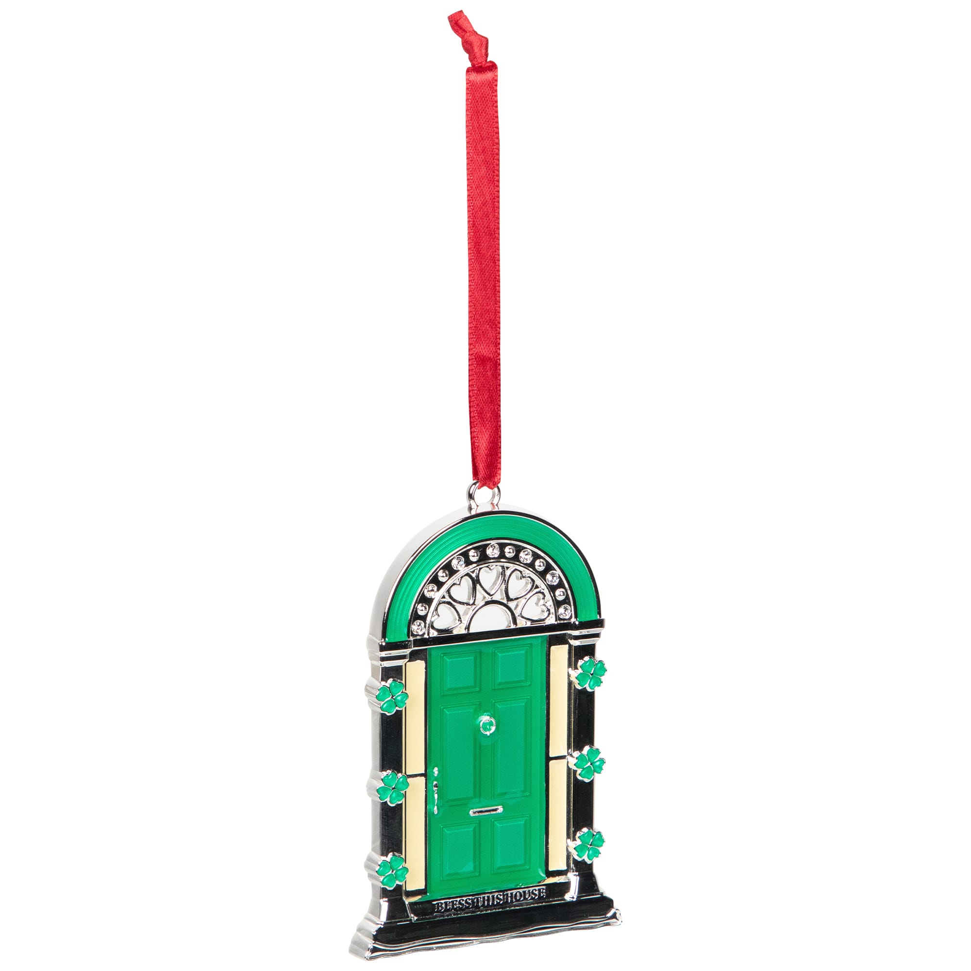 Bless This House Irish Shamrock Door Christmas Ornament - 3.75"
