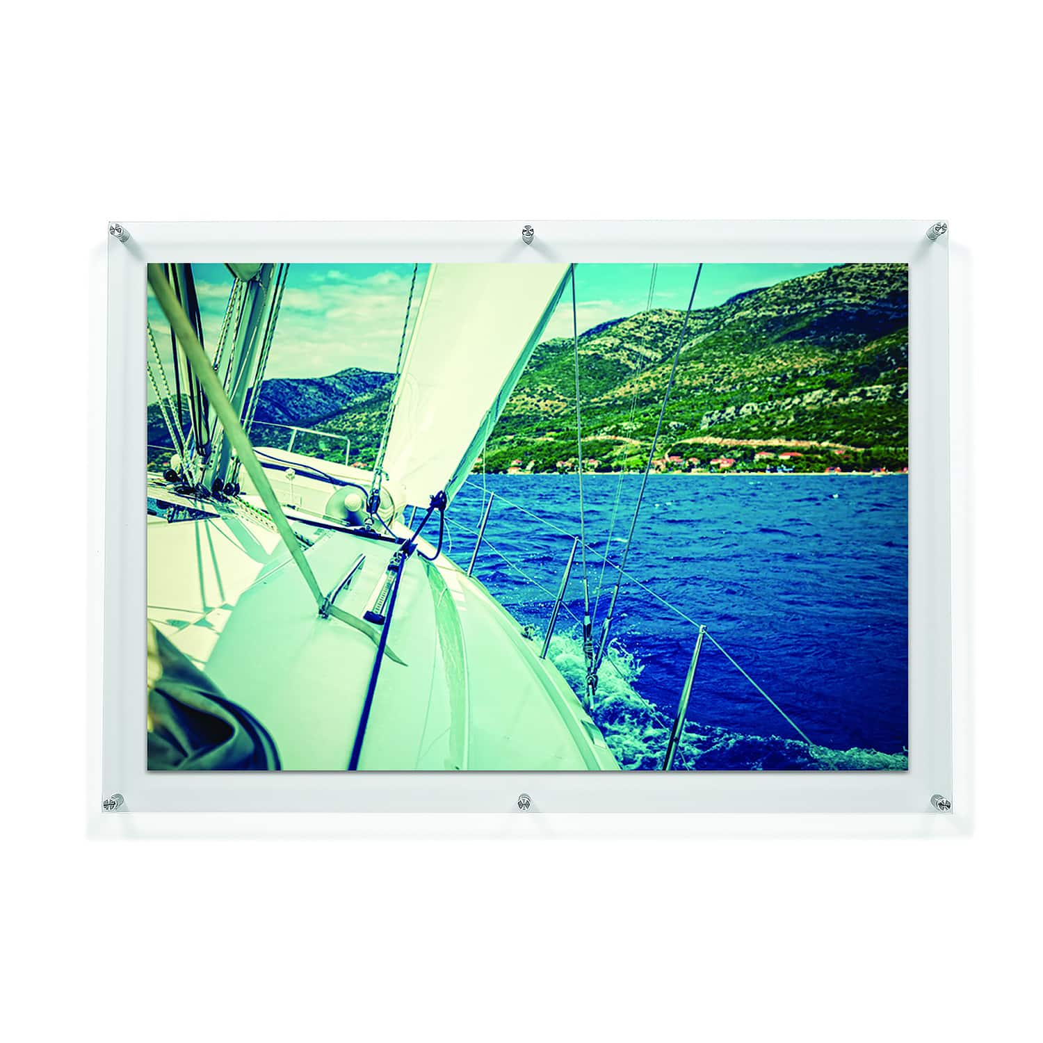 Wexel Art Double Panel Clear Acrylic Floating Wall Frame with Silver Hardware