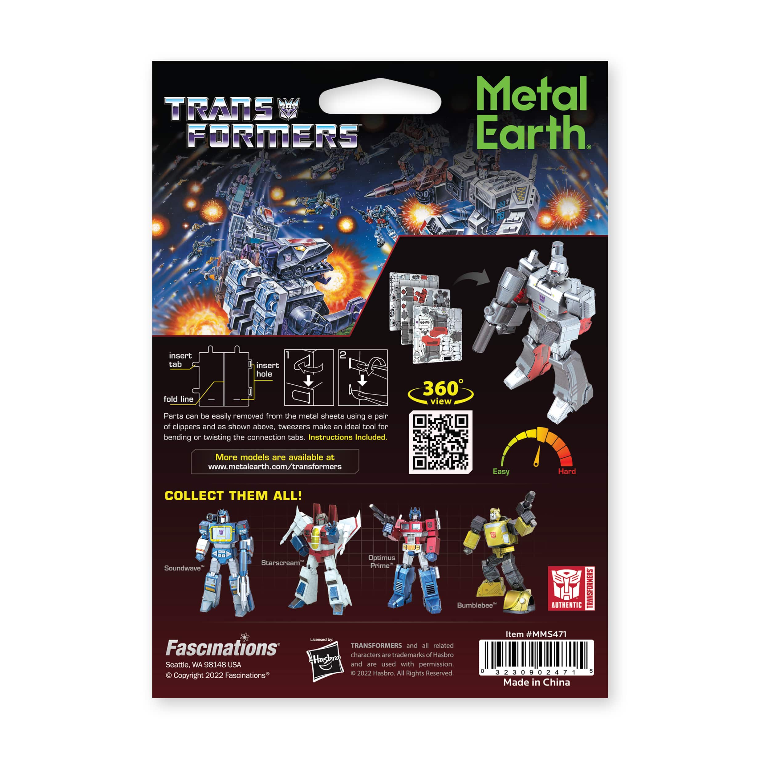 Metal Earth 3D Metal Model Kit - Transformers Color Megatron