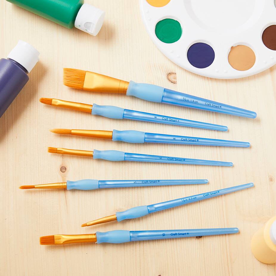 9 Packs: 7 ct. (63 total) Golden Taklon Angular Variety Brush Set by Craft Smart®