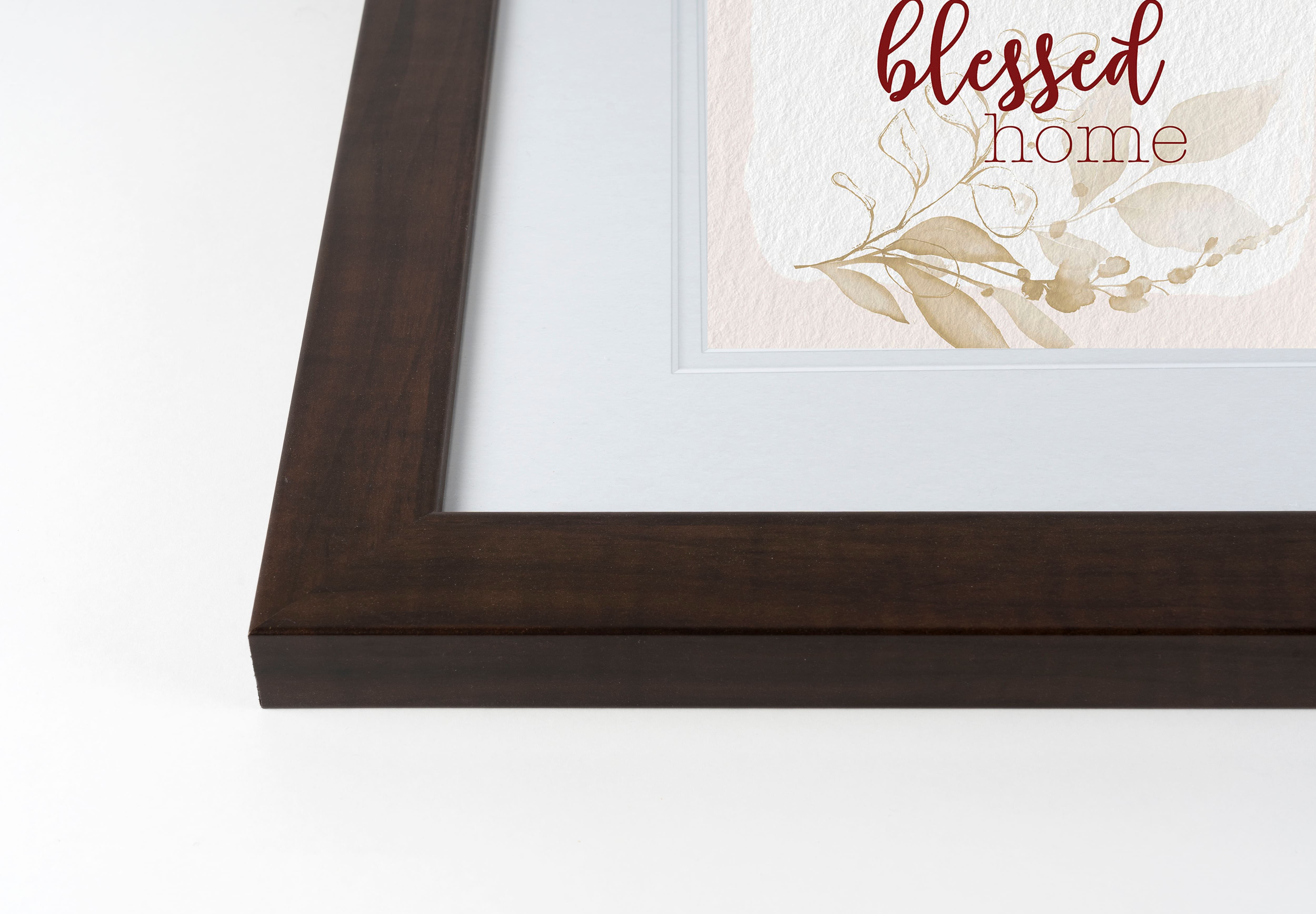 Grateful Giving Blessed Walnut Framed Print Under Plexiglass