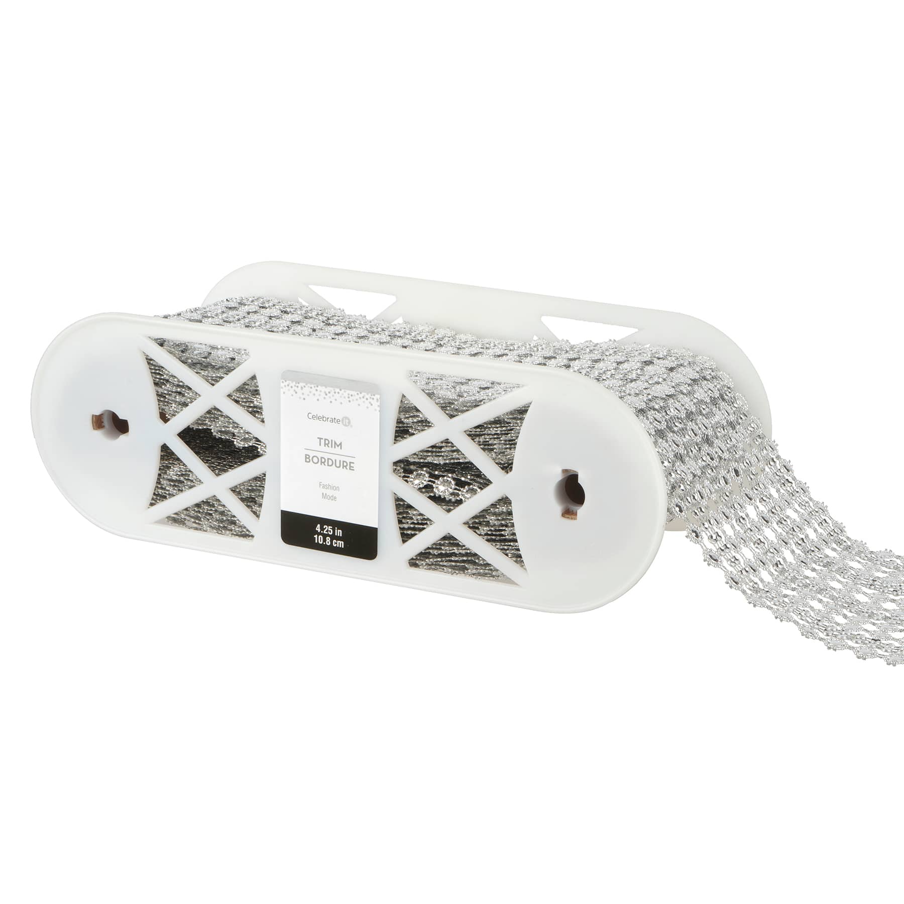 4.25" Silver Diamond Mesh Trim by Celebrate It®