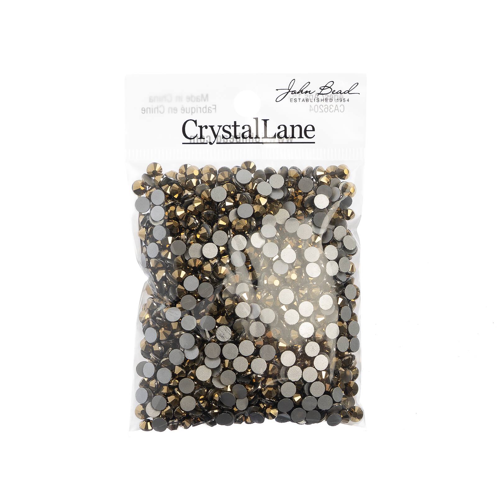 John Bead Crystal Lane SS20 Metallic Glass Round Flatback Rhinestones, 1,440ct