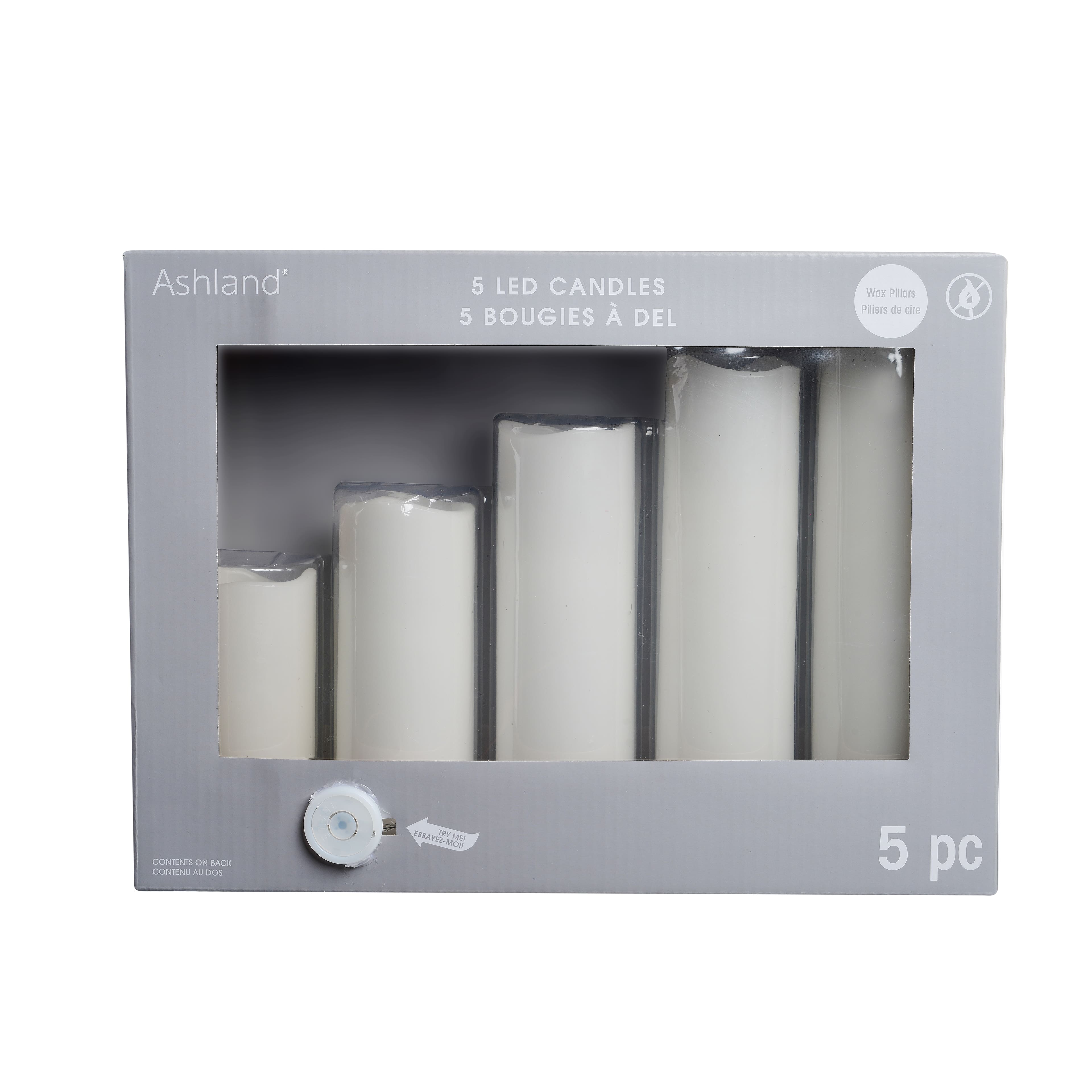 White LED Pillar Candles Set by Ashland®