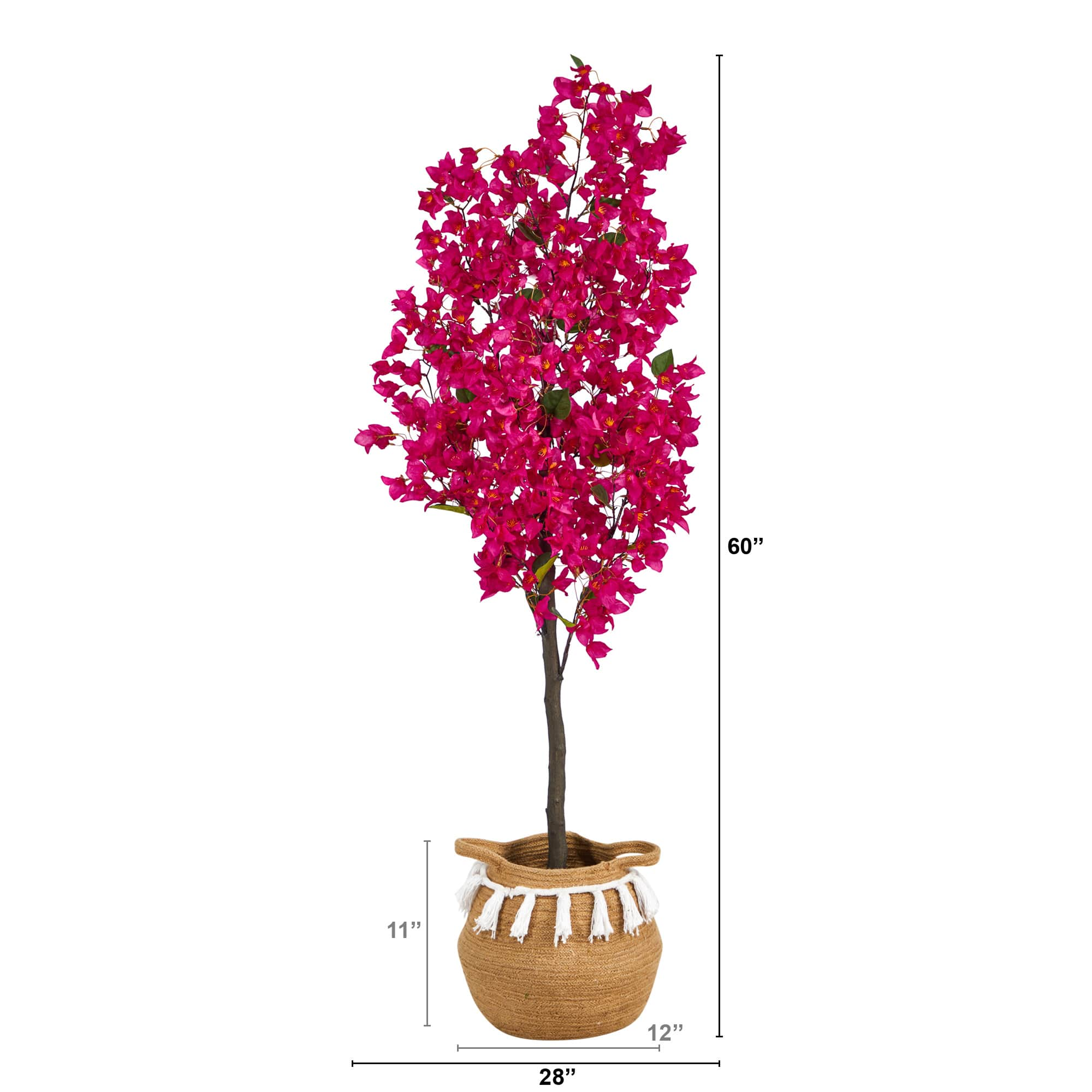 5ft. Artificial Bougainvillea Tree with Basket