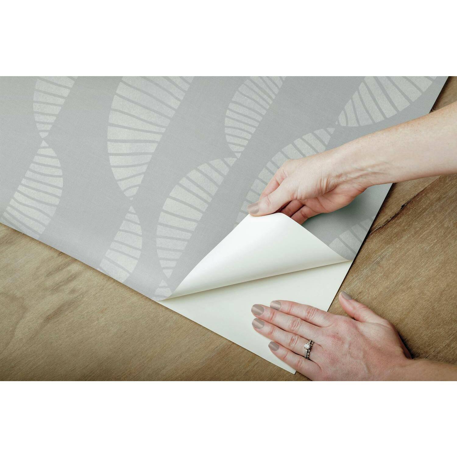RoomMates Gray Seychelles Wave Peel &#x26; Stick Wallpaper