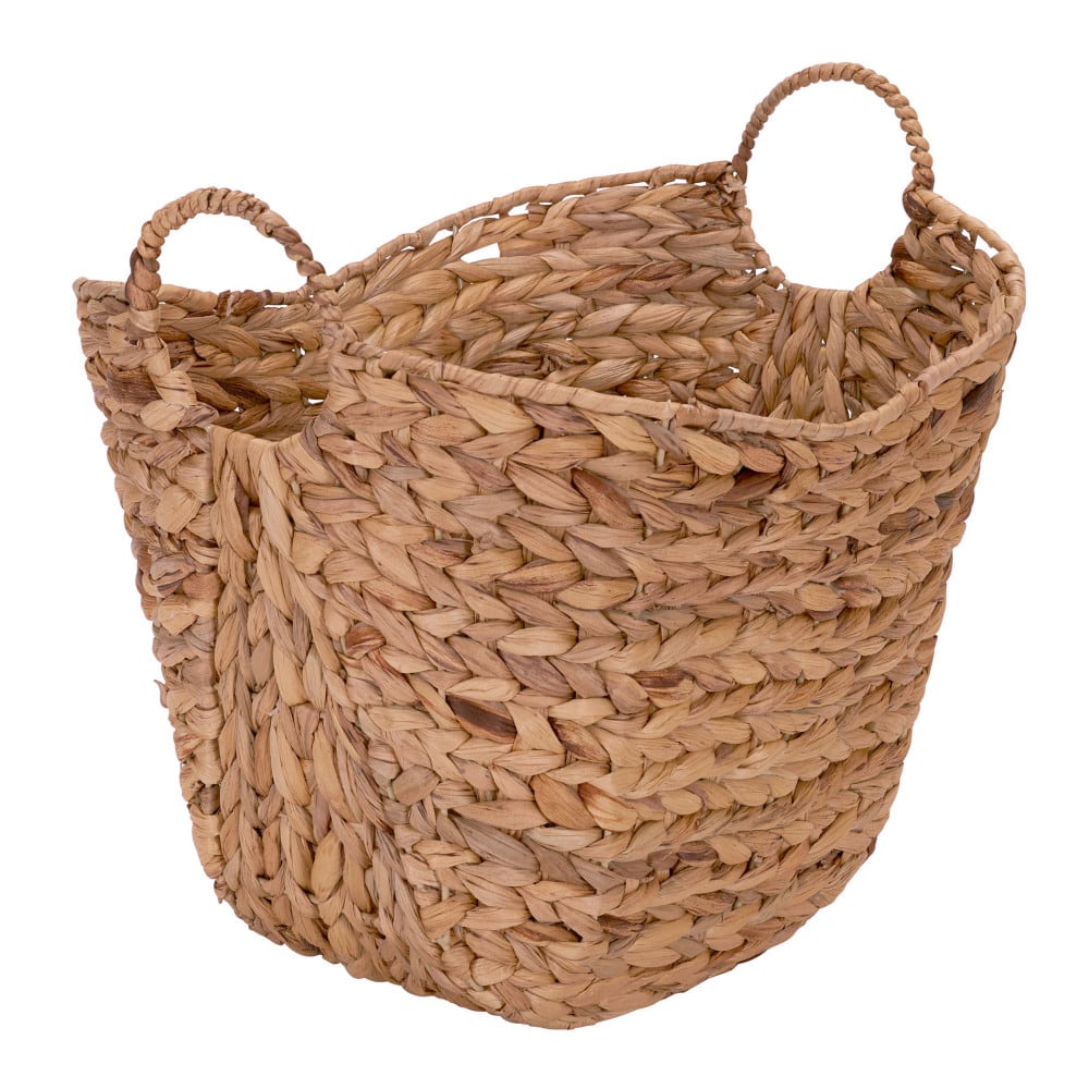 Household Essentials 17.5" Woven Natural Hyacinth Basket with Handles