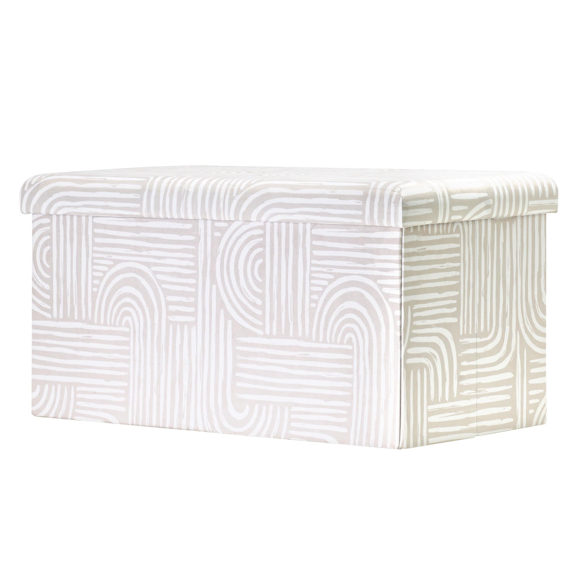 American Art Decor Concealed Cache Padded Foldable Storage Stool - 2.75" x 30"